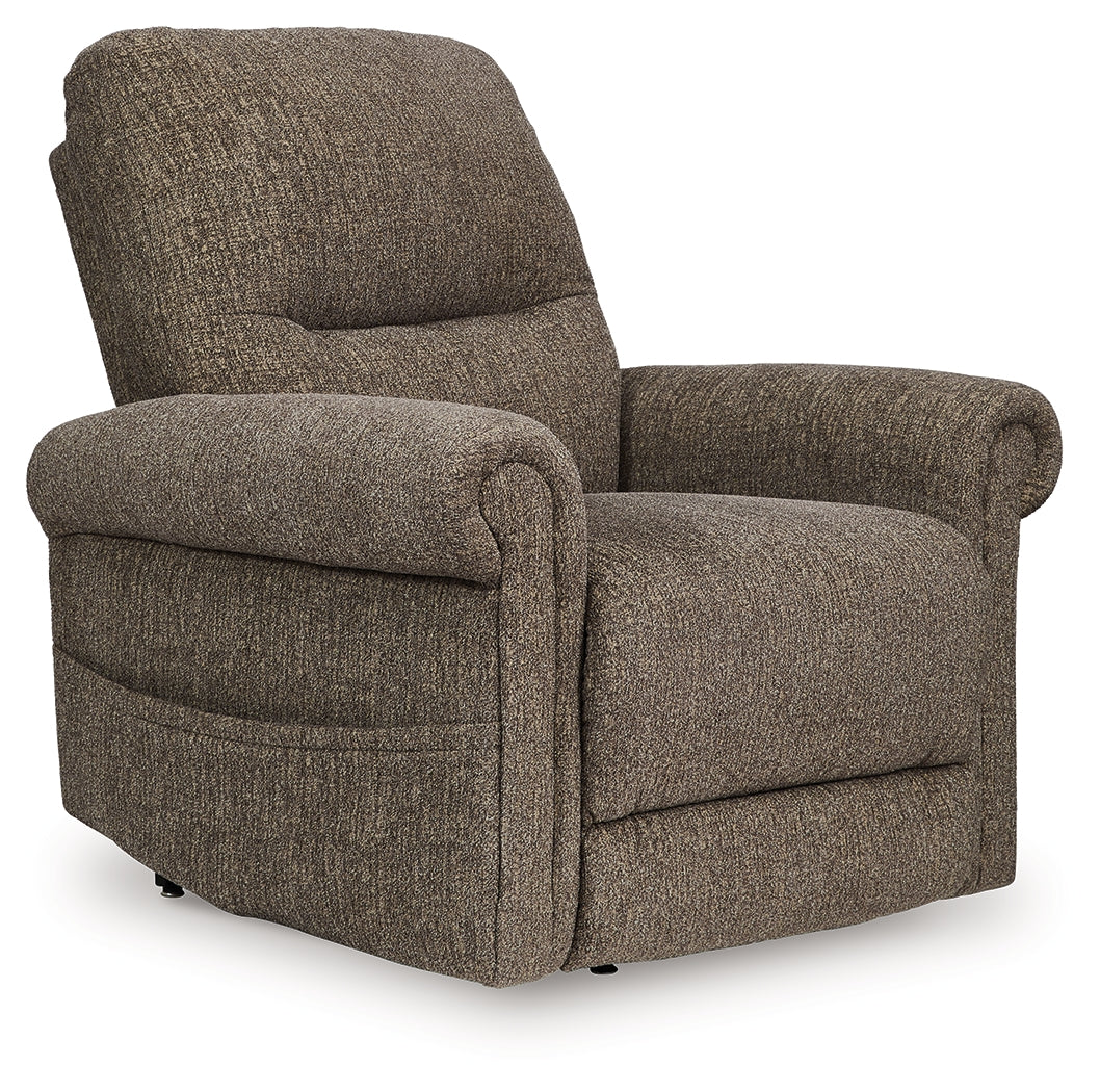 3 Brothers Decor - Ashley Furniture - Aureta Living Room - Power Lift Recliner / Charcoal - 1790312