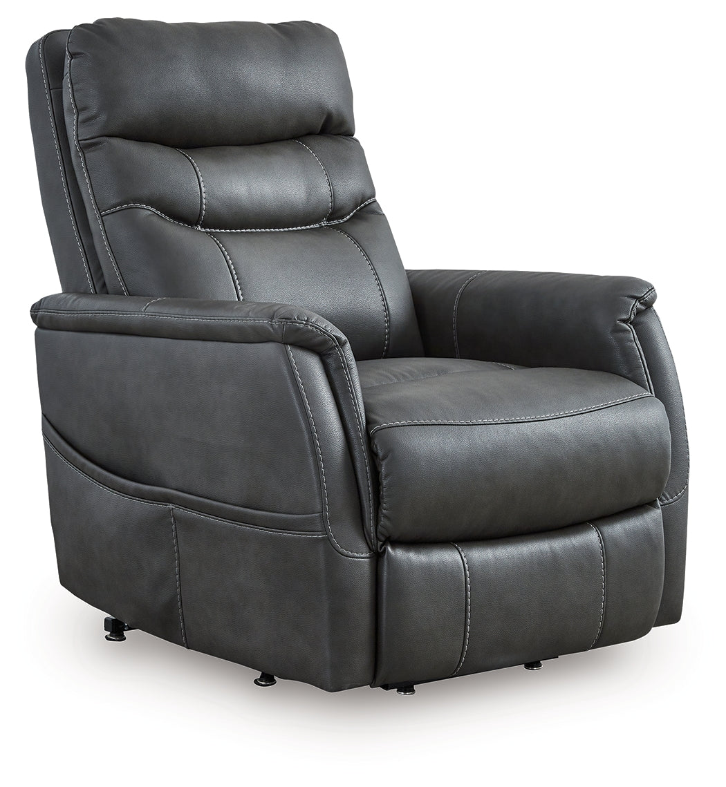 3 Brothers Decor - Ashley Furniture - Strawbill Living Room - Power Lift Recliner / Sapphire - 6391012