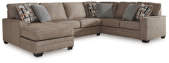 3 Brothers Decor - Ashley Furniture - Cannonbrook Sectional - LAF 3-Piece Sectional with Chaise / Nutmeg - 98201S2