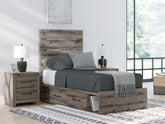 3 Brothers Decor - Ashley Furniture - Graystorm Bedroom - Twin Panel Bed with Storage - PCB2405B19
