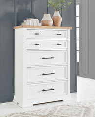 3 Brothers Decor - Ashley Furniture - Ashbryn Bedroom - Five Drawer Chest - B844-46