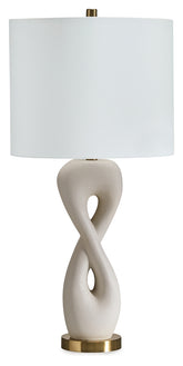 3 Brothers Decor - Ashley Furniture - Judrich Lighting - Poly Table Lamp (1/CN) / White/Gold Finish - L236024