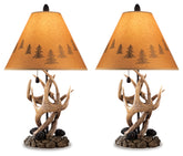 3 Brothers Decor - Ashley Furniture - Derek Lighting - Poly Table Lamp (Set of 2) / Brown - L316984