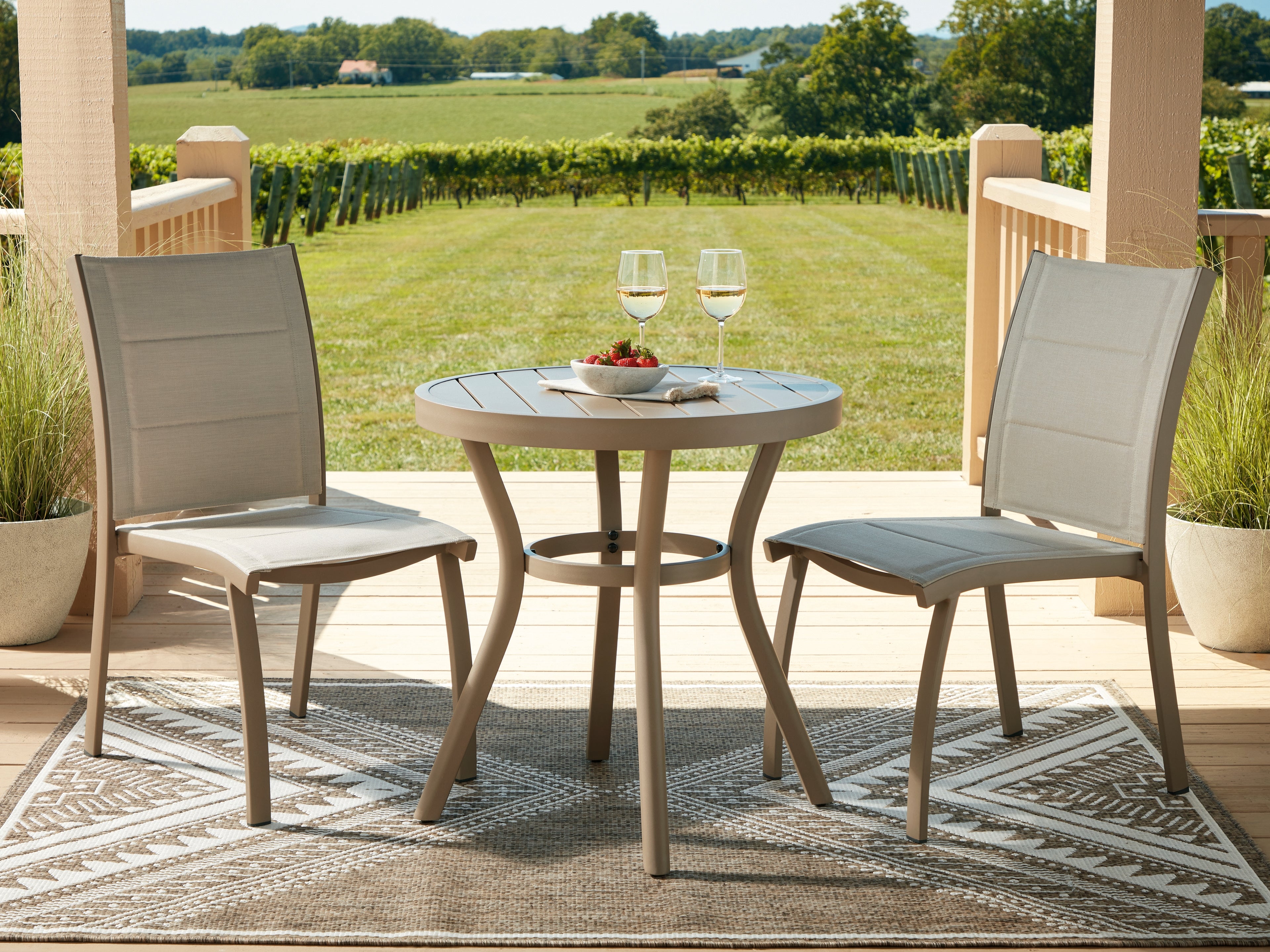 3 Brothers Decor - Ashley Furniture - Mission Beach Outdoor - Chairs w/Table Set (3/CN) - PCP200-050