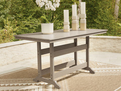 3 Brothers Decor - Ashley Furniture - Seacliff Beach Outdoor - RECT COUNTER TABLE W/UMB OPT - PCP228-642