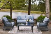 3 Brothers Decor - Ashley Furniture - Bridges Beach Outdoor - Love/Chairs/Table Set (4/CN) - PCP391-080