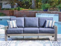 3 Brothers Decor - Ashley Furniture - Half Moon Beach Outdoor - Sofa with Cushion - PCP418-838