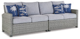 3 Brothers Decor - Ashley Furniture - Naples Beach Outdoor - RAF/LAF Loveseat w/CUSH (Set of 2) - P439-854