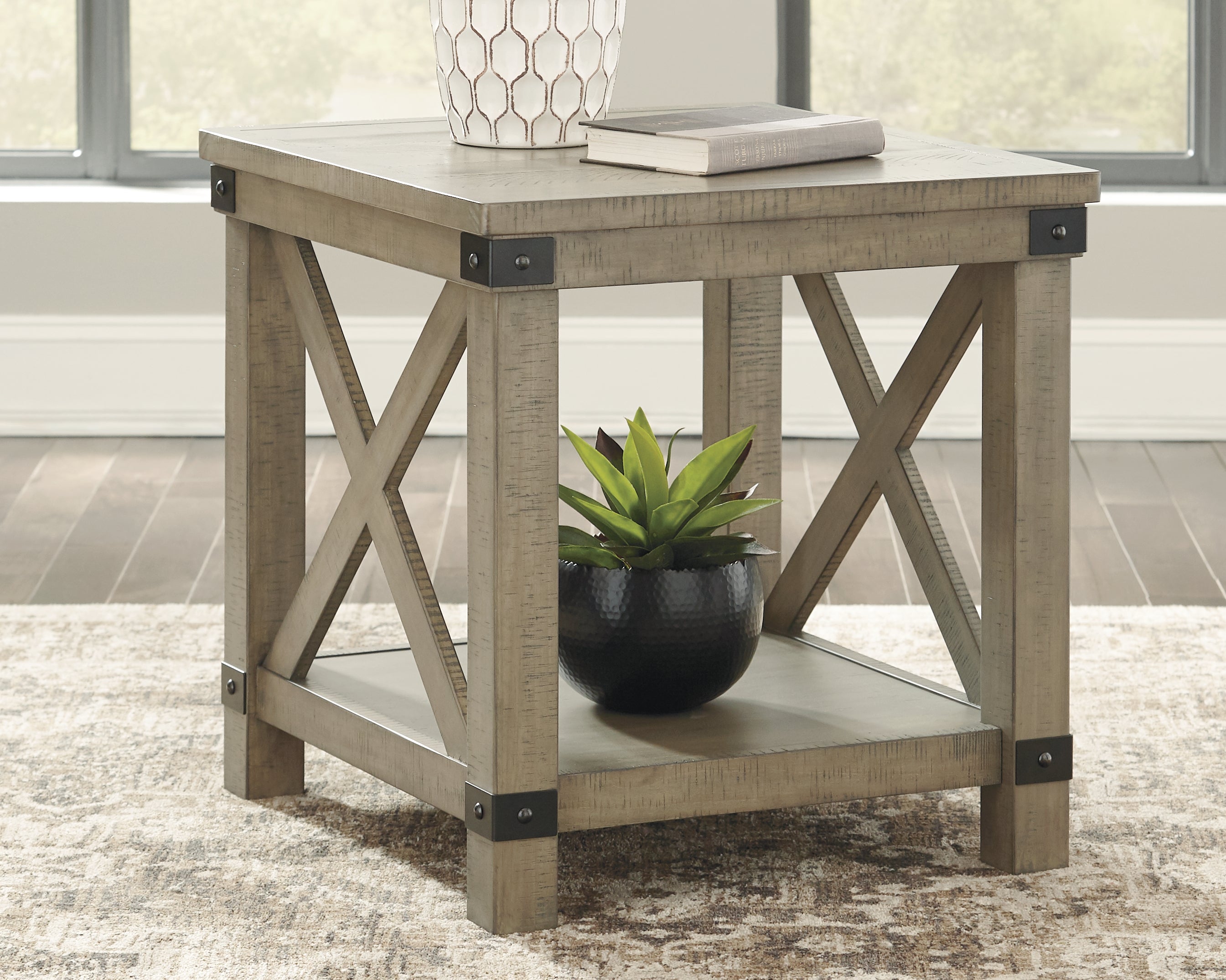 3 Brothers Decor - Ashley Furniture - Aldwin End Table - Rectangular End Table - T457-3