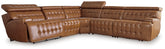 3 Brothers Decor - Ashley Furniture - Temmpton Sectional - 2-Piece Power Reclining Sectional Loveseat / Chocolate - U92708S1