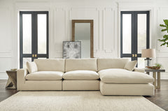 3 Brothers Decor - Ashley Furniture - Elyza Sectional - RAF 3-Piece Sectional with Chaise / Linen - 10006S4