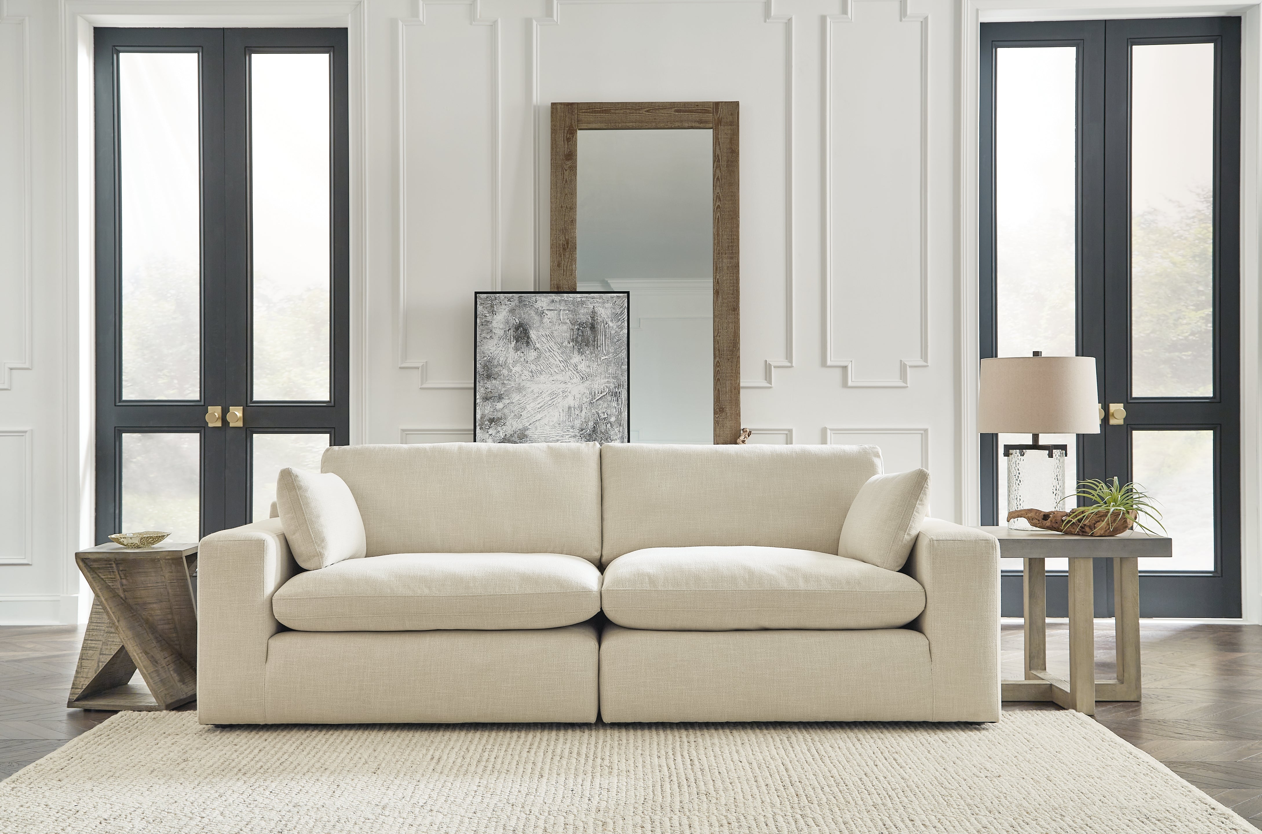 3 Brothers Decor - Ashley Furniture - Elyza Sectional - RAF 2-Piece Sectional Loveseat / Linen - 10006S1