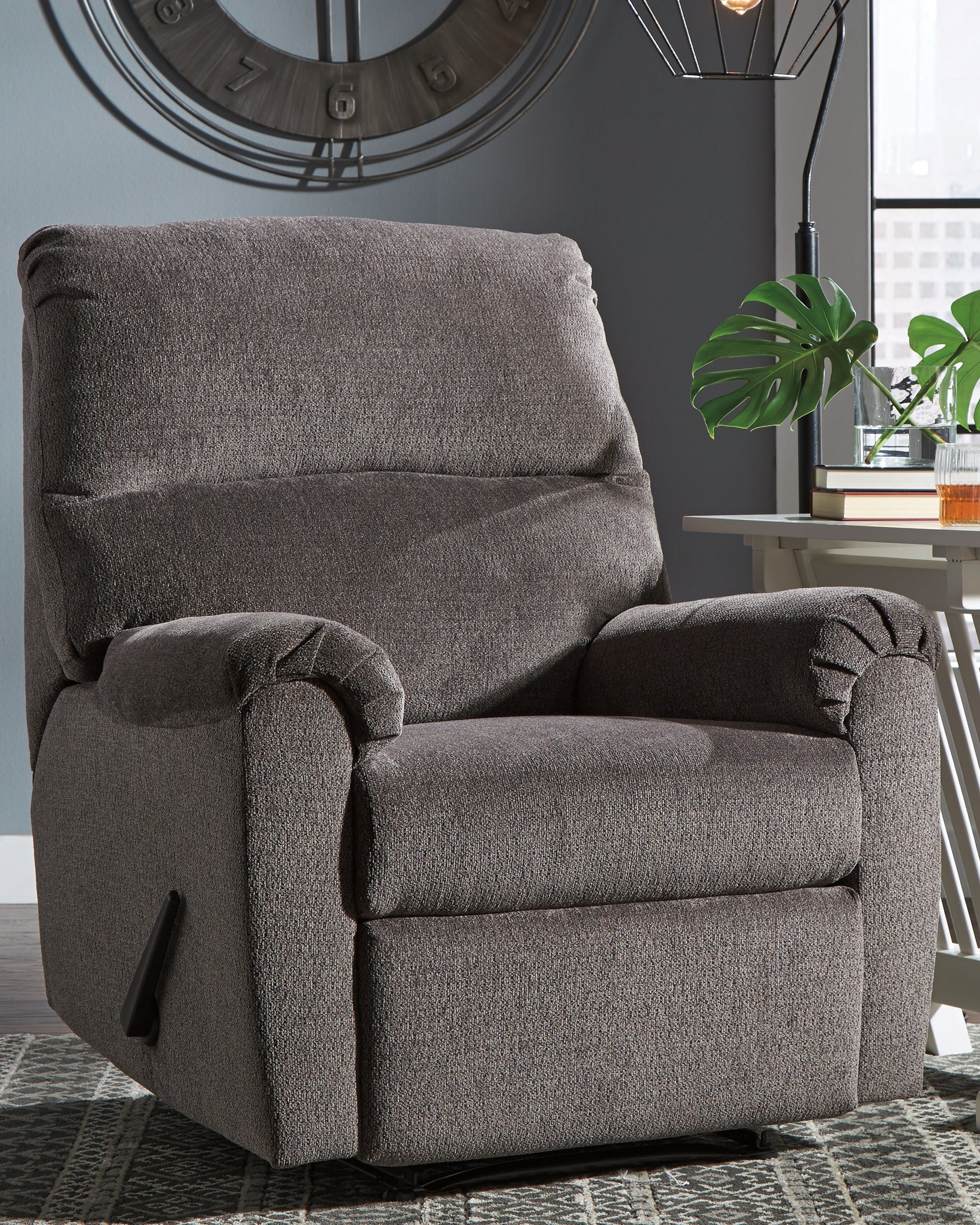 3 Brothers Decor - Ashley Furniture - Nerviano Living Room - Zero Wall Recliner / Gray - 1080329