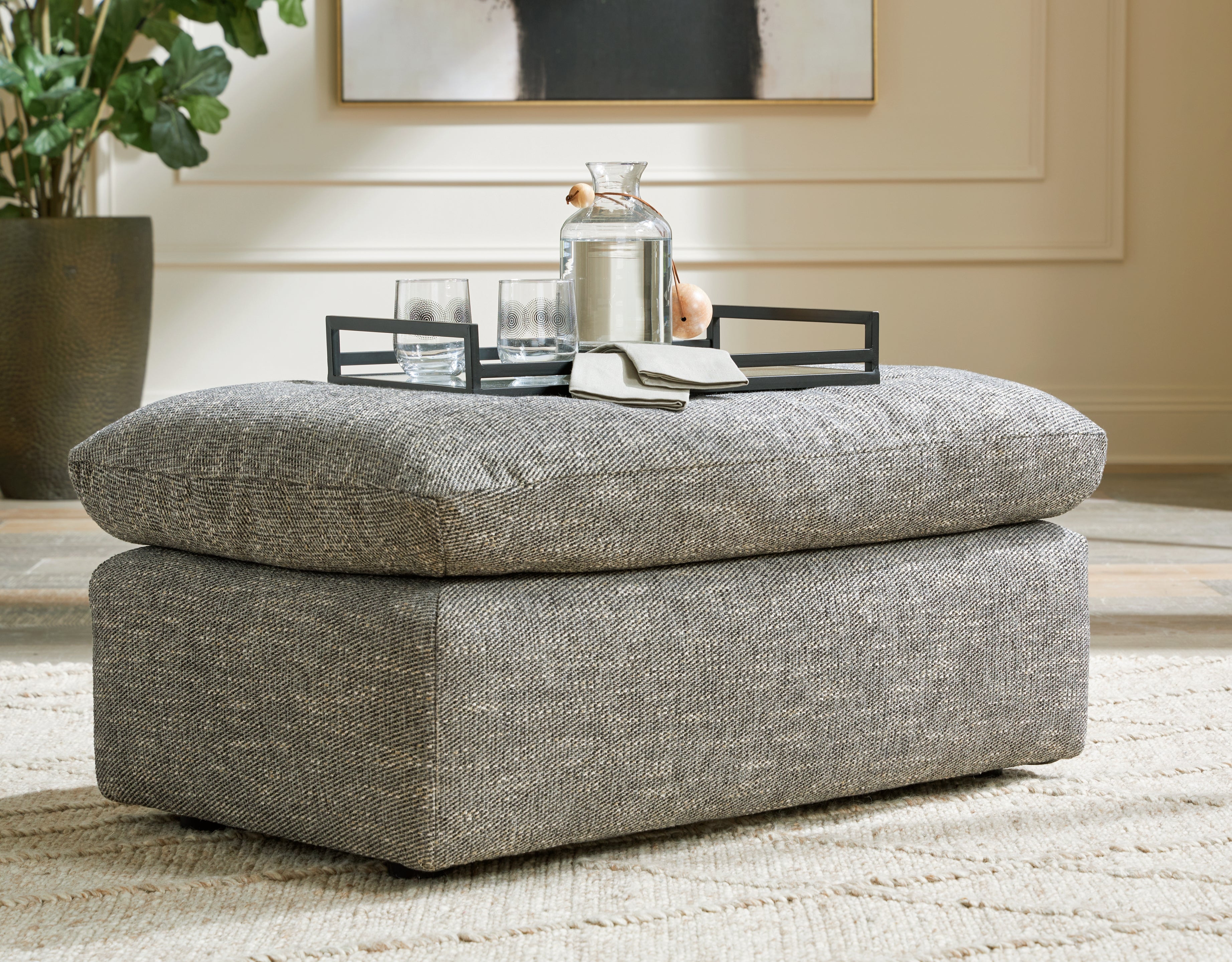3 Brothers Decor - Ashley Furniture - Dramatic Living Room - Ottoman / Granite - 1170214