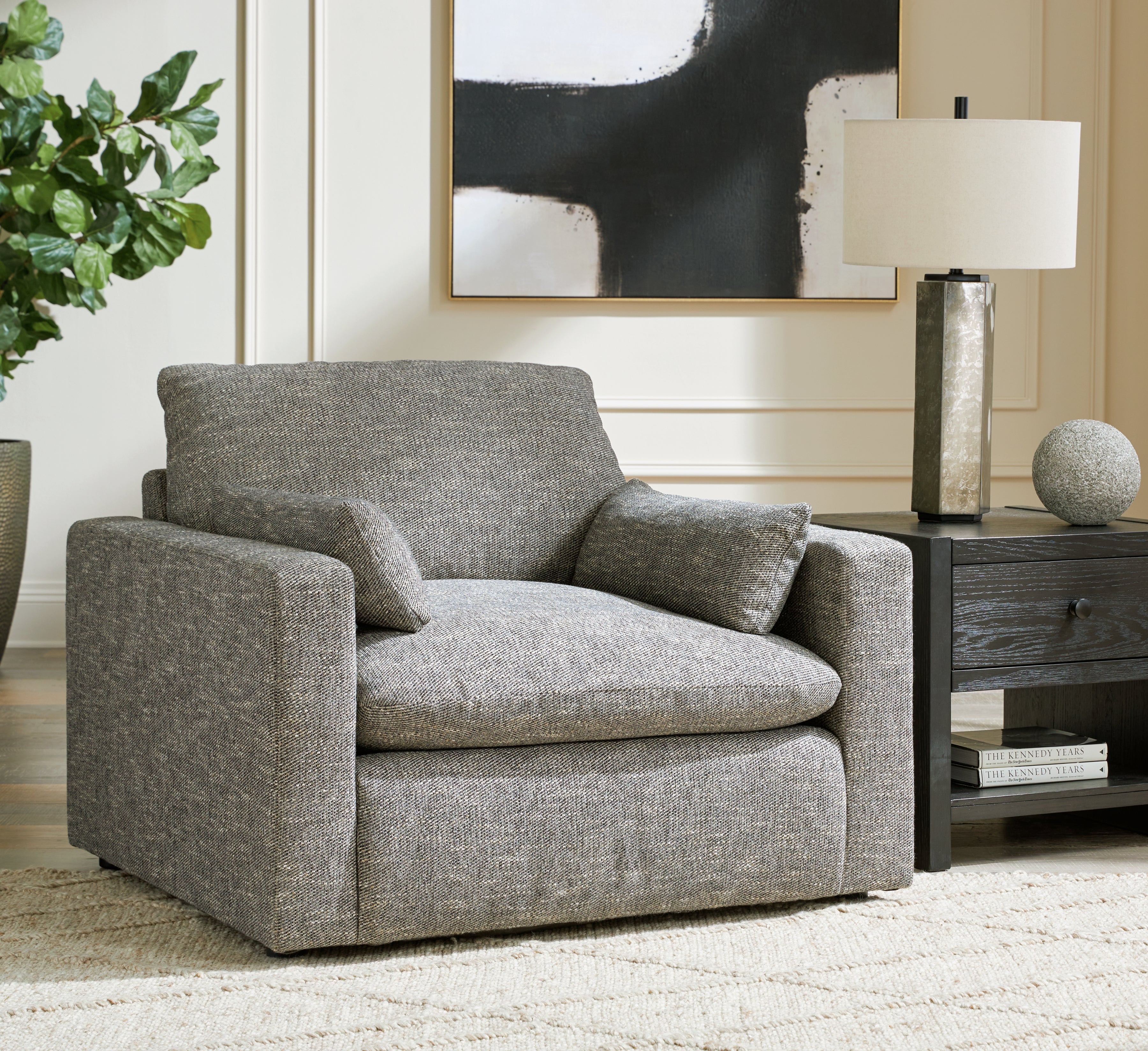 3 Brothers Decor - Ashley Furniture - Dramatic Living Room - Chair and a Half / Granite - 1170223