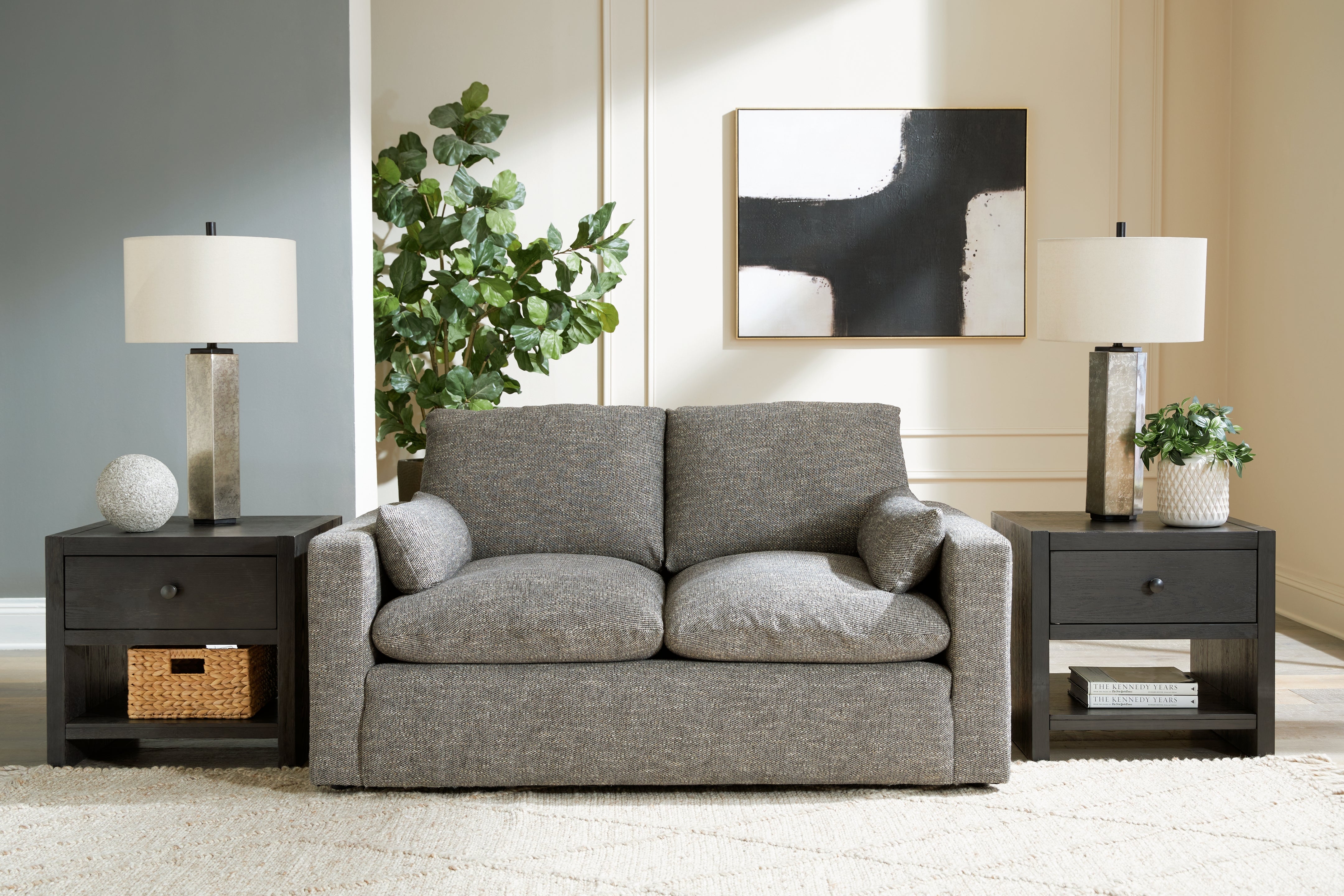 3 Brothers Decor - Ashley Furniture - Dramatic Living Room - Loveseat / Granite - 1170235