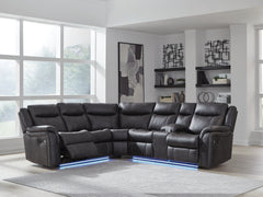 3 Brothers Decor - Ashley Furniture - Sultan Meadow Sectional - 2-Piece Reclining Sectional / Carbon - PC13001S1