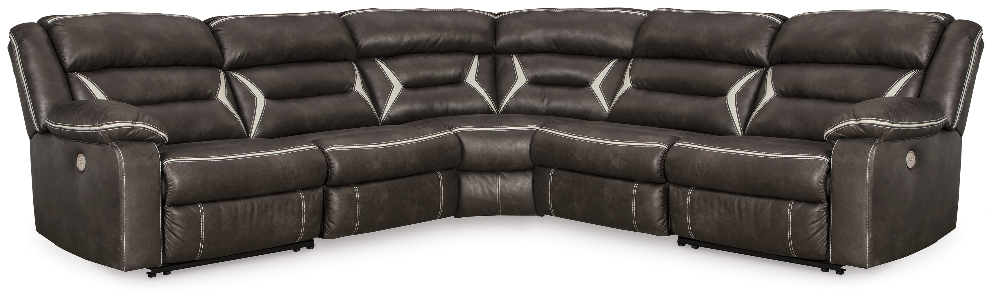 3 Brothers Decor - Ashley Furniture - Kincord Sectional - 5-Piece Power Reclining Sectional / Midnight - 13104S6