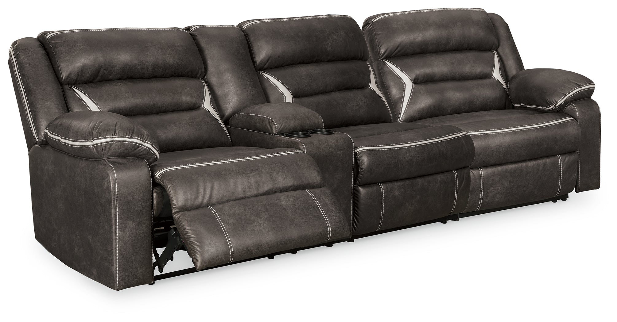 3 Brothers Decor - Ashley Furniture - Kincord Sectional - 2-Piece Power Reclining Sectional Sofa / Midnight - 13104S2