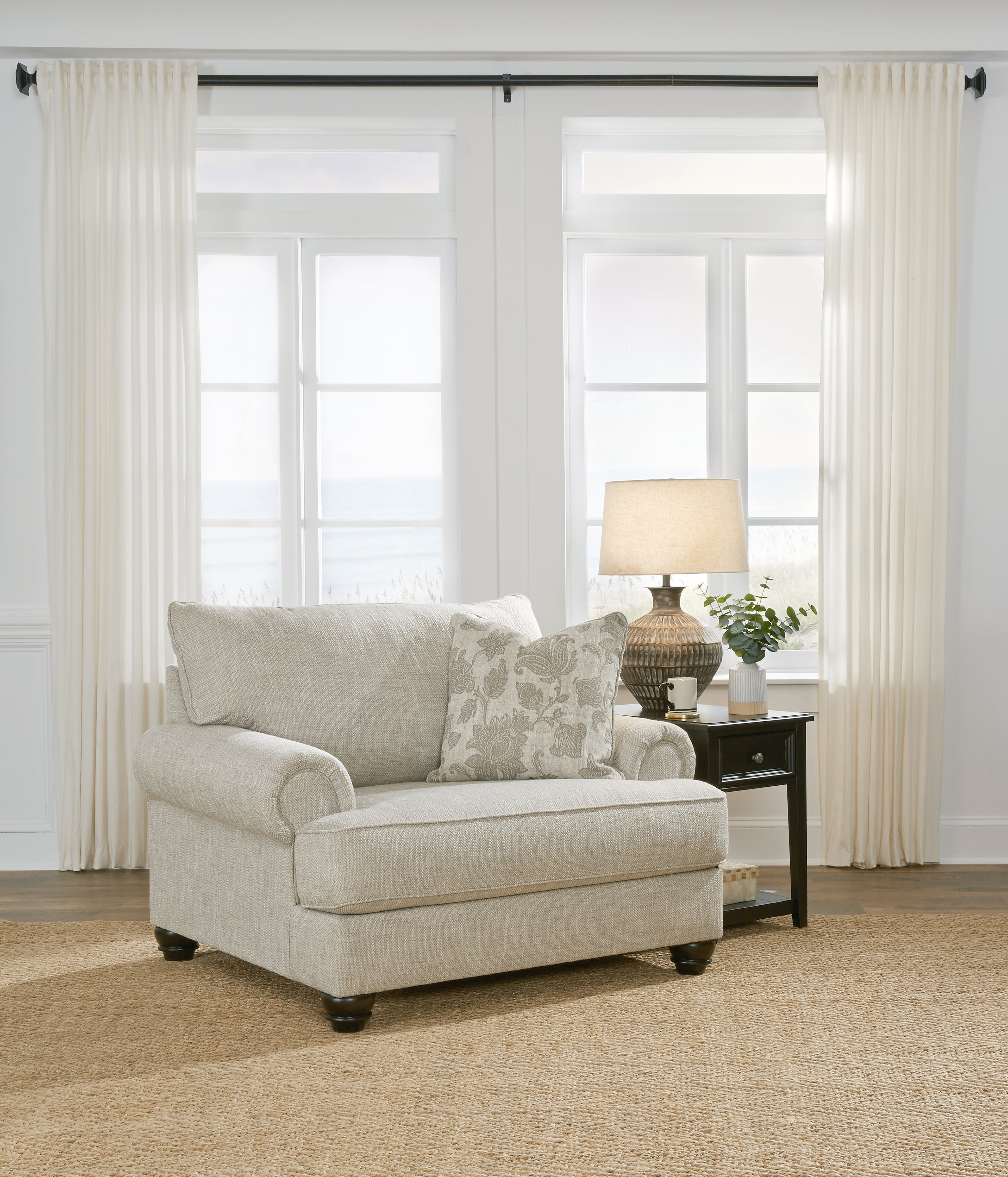 3 Brothers Decor - Ashley Furniture - Asanti Living Room - Chair and a Half / Fog - 1320123