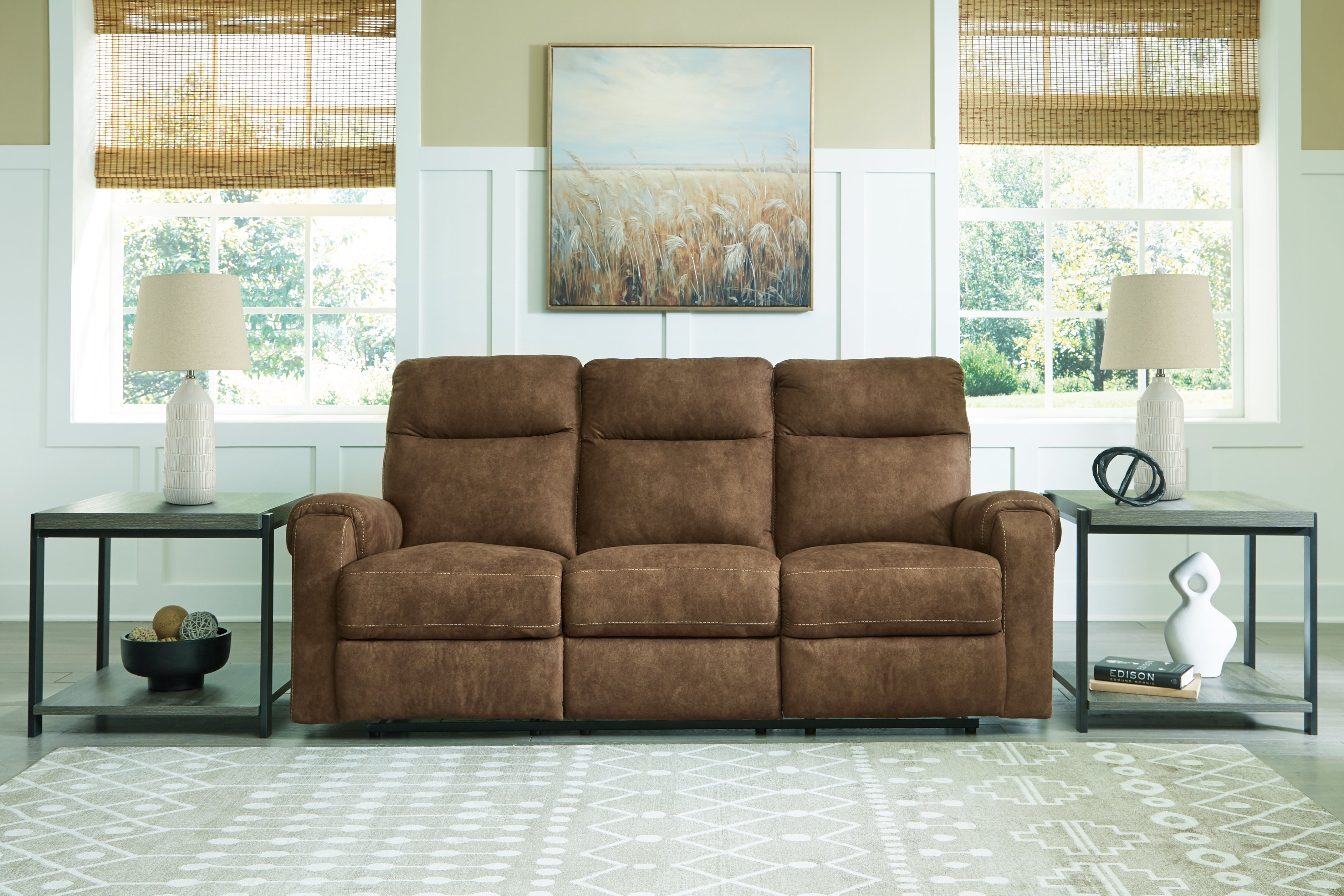 3 Brothers Decor - Ashley Furniture - Edenwold Living Room - Reclining Sofa / Brindle - 1380588