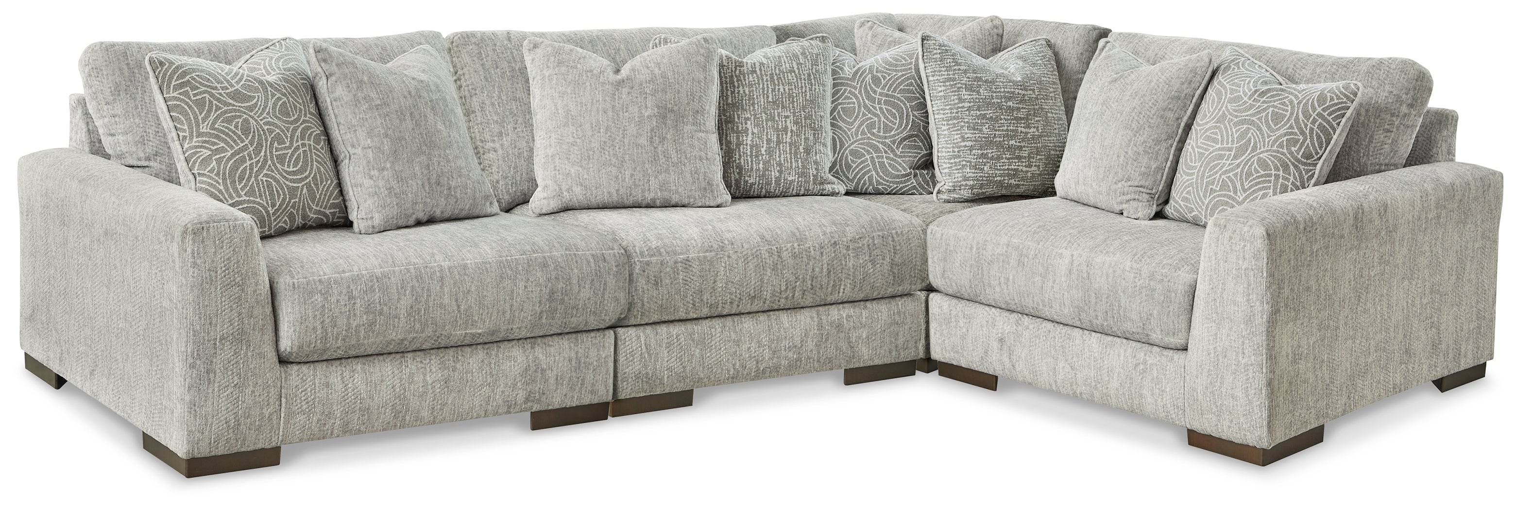 3 Brothers Decor - Ashley Furniture - Regent Park Sectional - RAF 4-Piece Sectional / Pewter - 14404S2