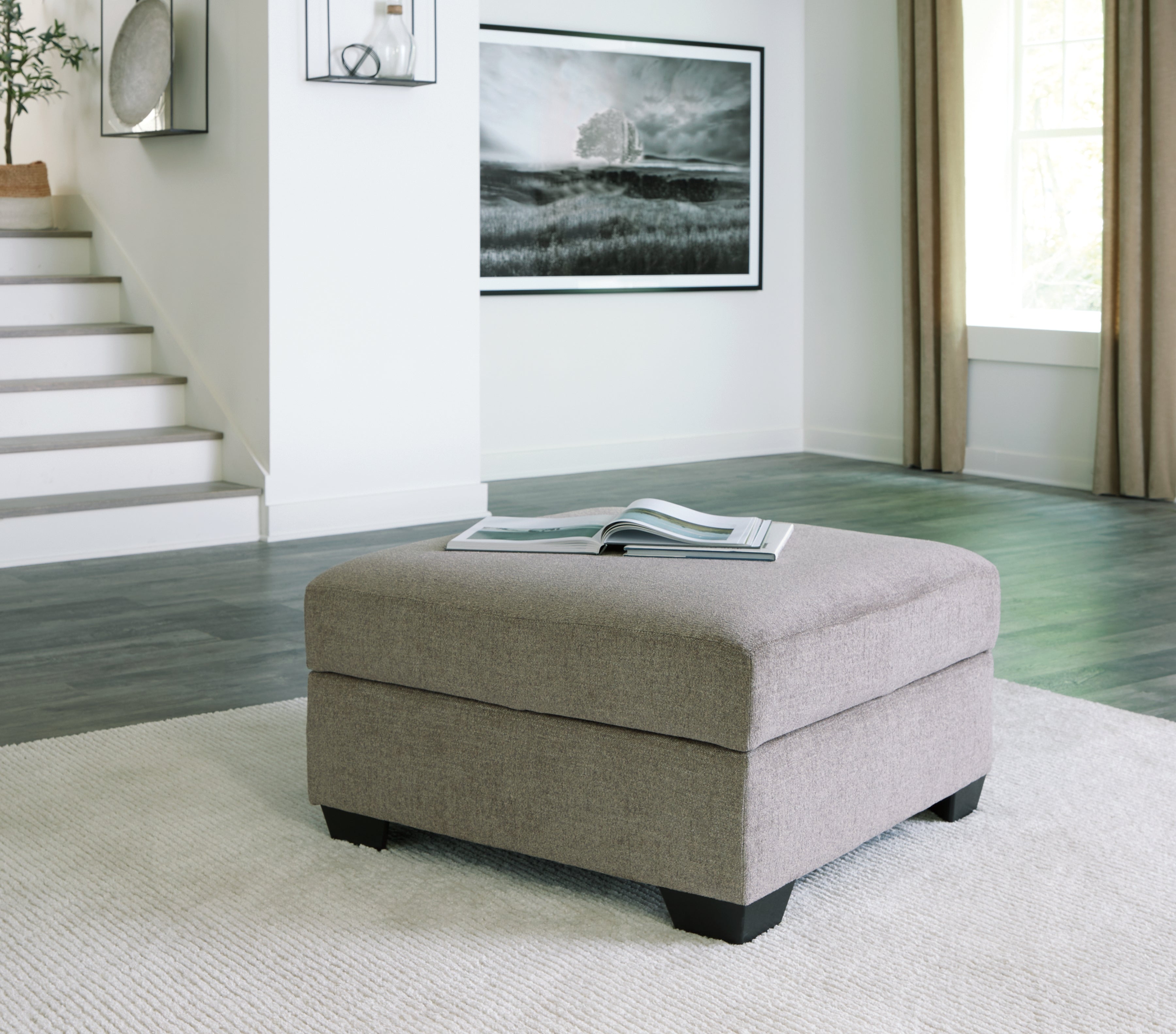 3 Brothers Decor - Ashley Furniture - Creswell Living Room - Ottoman With Storage / Stone - 1530511