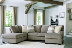 3 Brothers Decor - Ashley Furniture - Creswell Sectional - RAF 2-Piece Sectional with Chaise / Stone - 15305S2