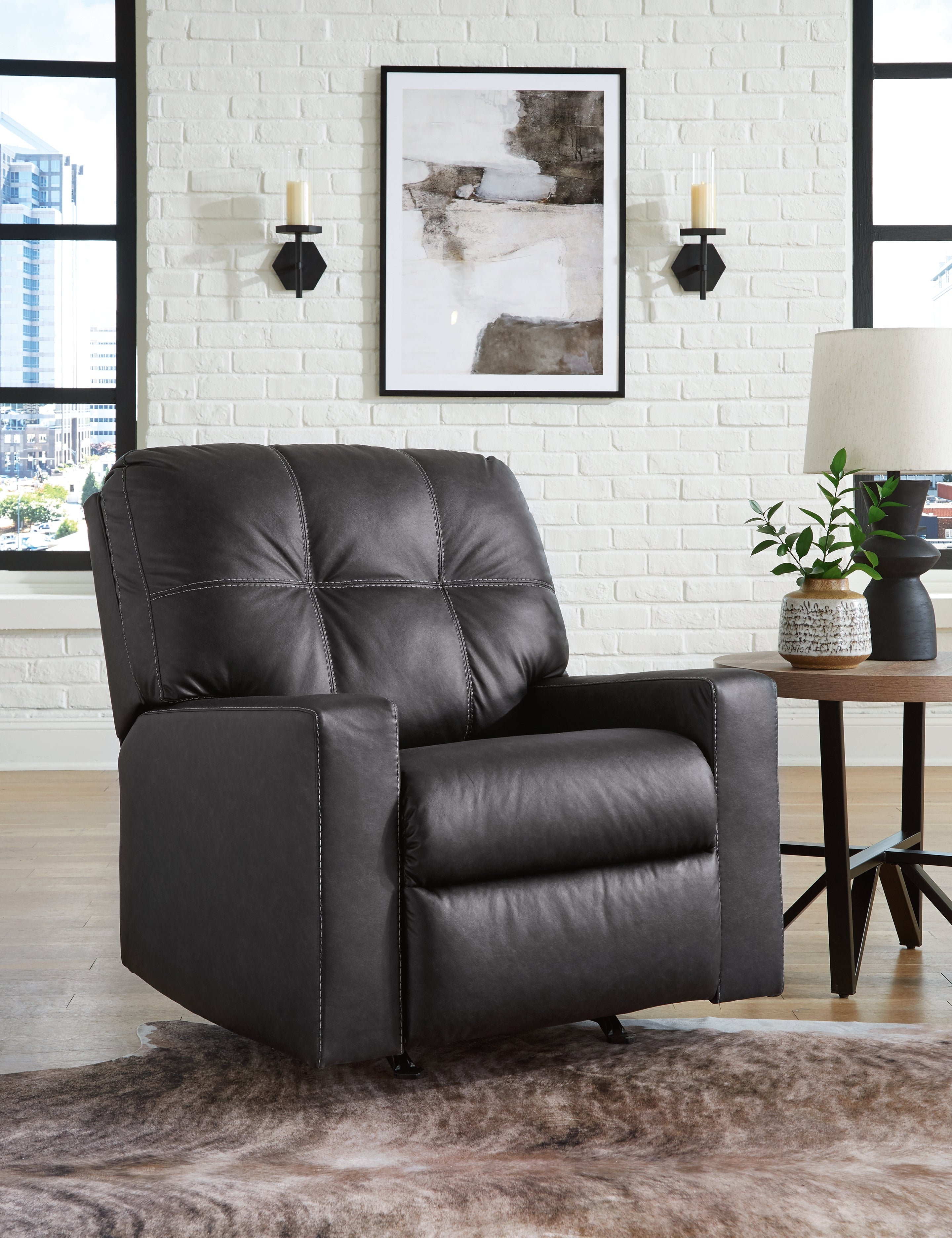 3 Brothers Decor - Ashley Furniture - Barlin Mills Living Room - Rocker Recliner / Carbon - 1700425