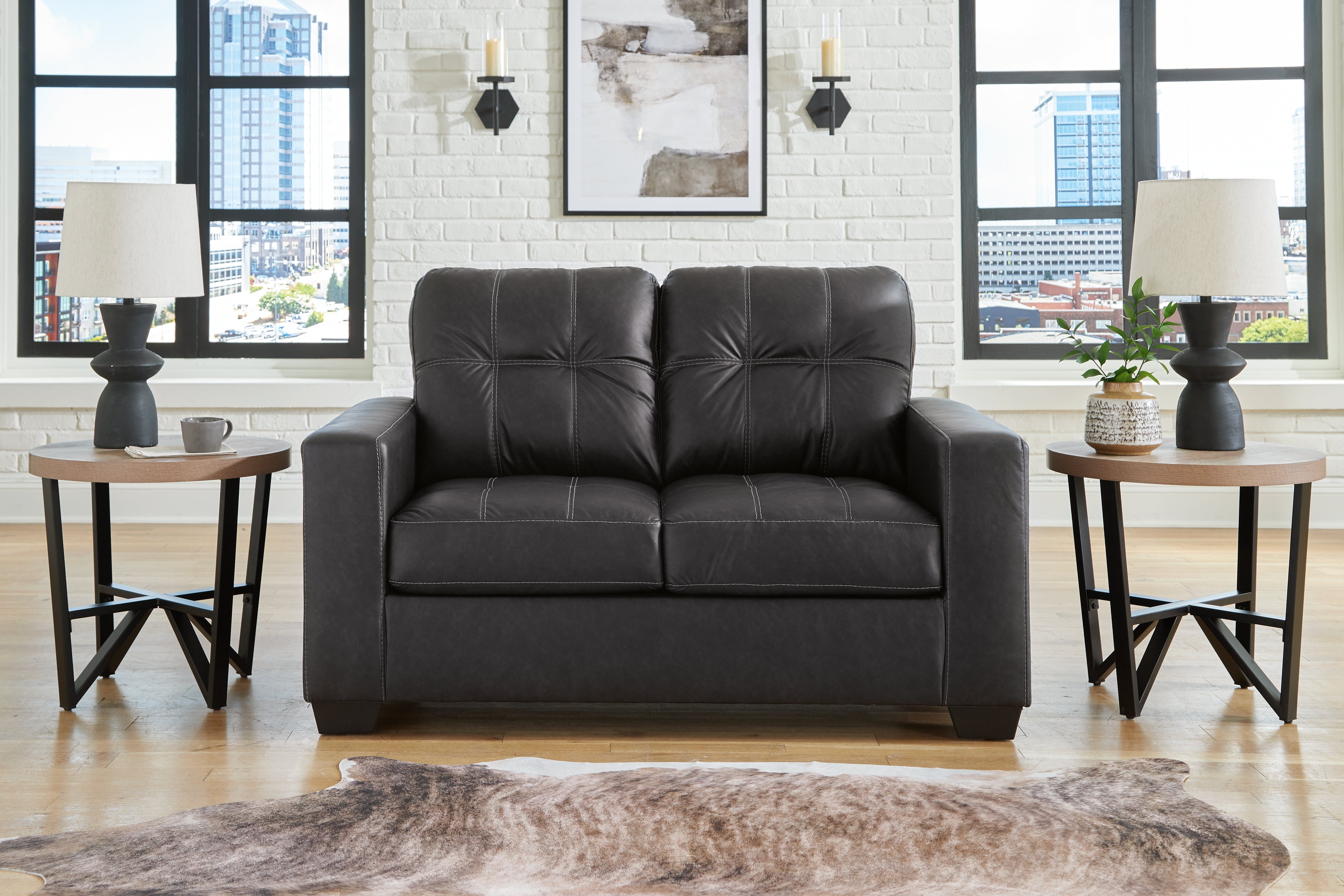 3 Brothers Decor - Ashley Furniture - Barlin Mills Living Room - Loveseat / Carbon - 1700435