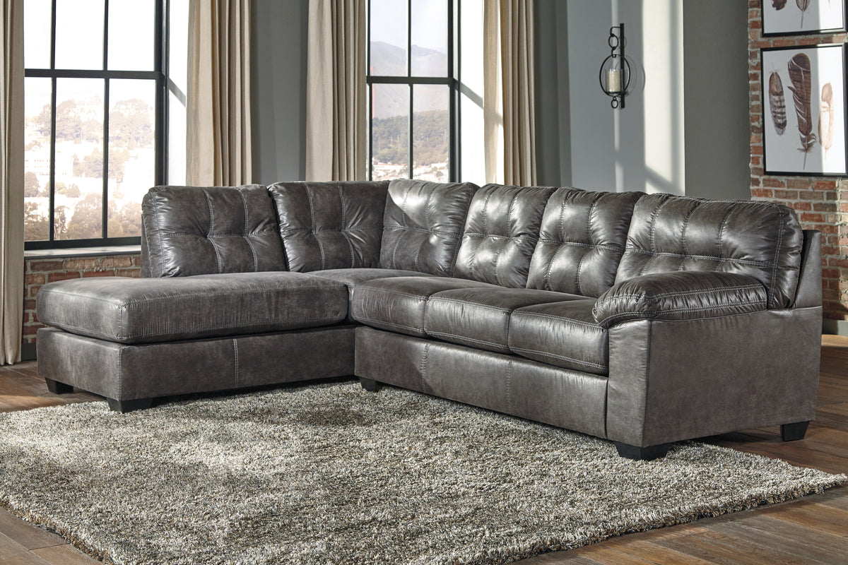 3 Brothers Decor - Ashley Furniture - Fallston Sectional - RAF 2-Piece Sectional with Chaise / Slate - 17221S1