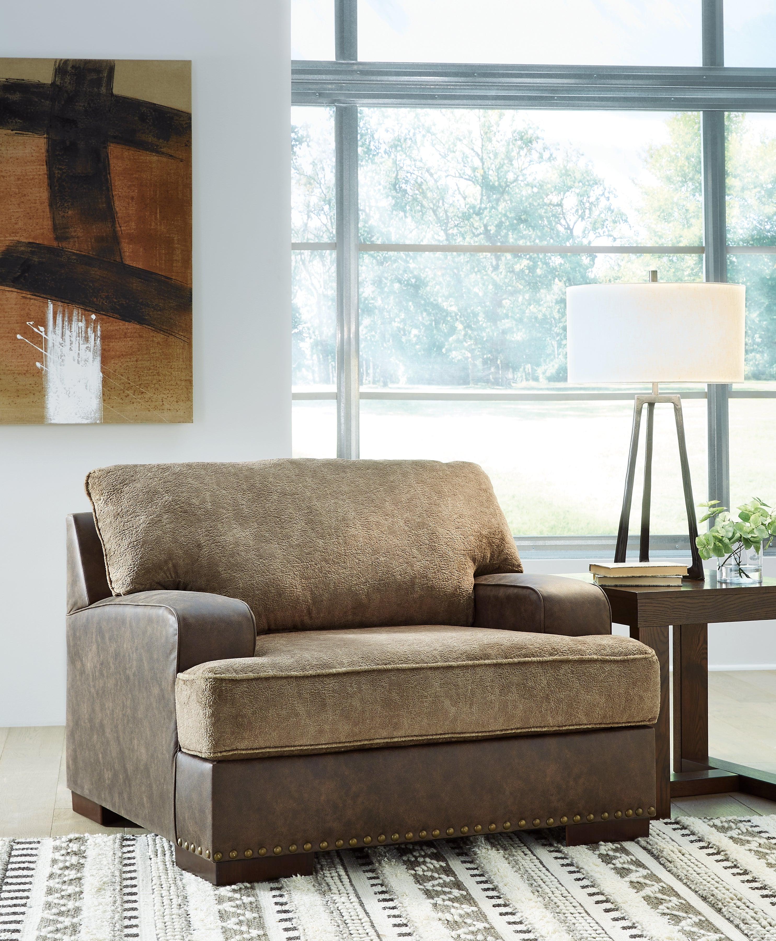 3 Brothers Decor - Ashley Furniture - Alesbury Living Room - Chair and a Half / Chocolate - 1870423