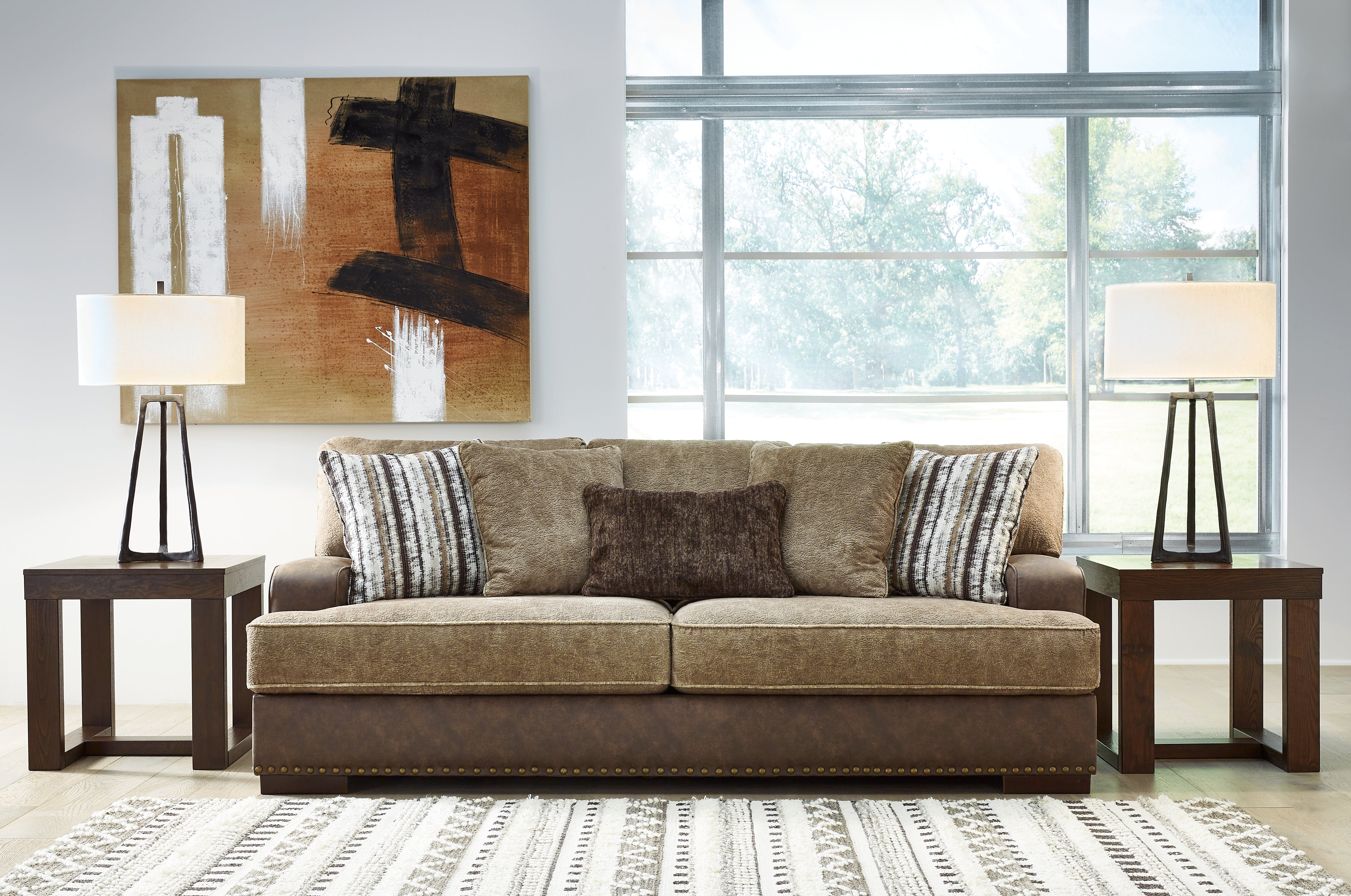 3 Brothers Decor - Ashley Furniture - Alesbury Living Room - Sofa / Chocolate - 1870438
