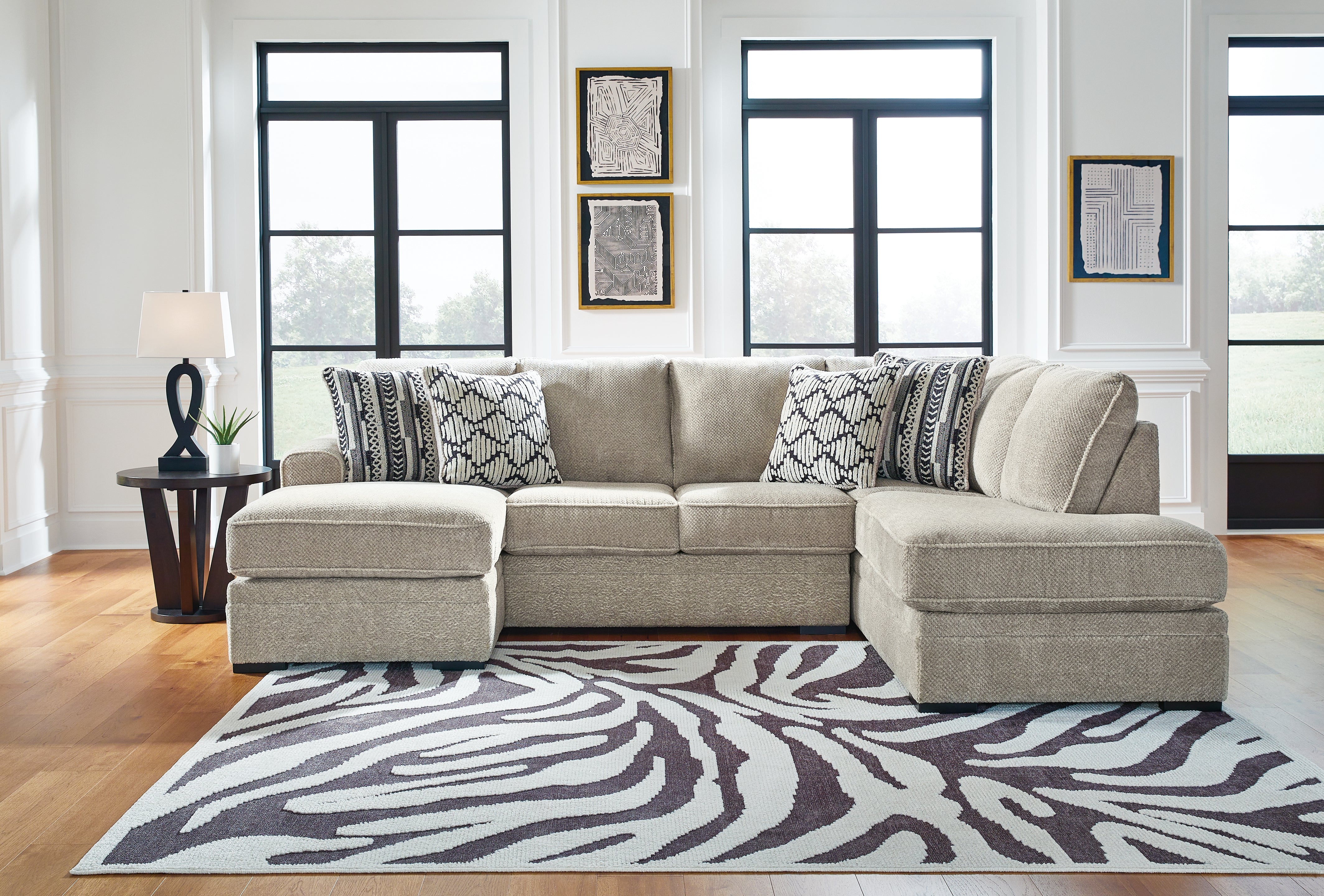 3 Brothers Decor - Ashley Furniture - Calnita Sectional - LAF 2-Piece Sectional with Chaise / Sisal - 20502S1