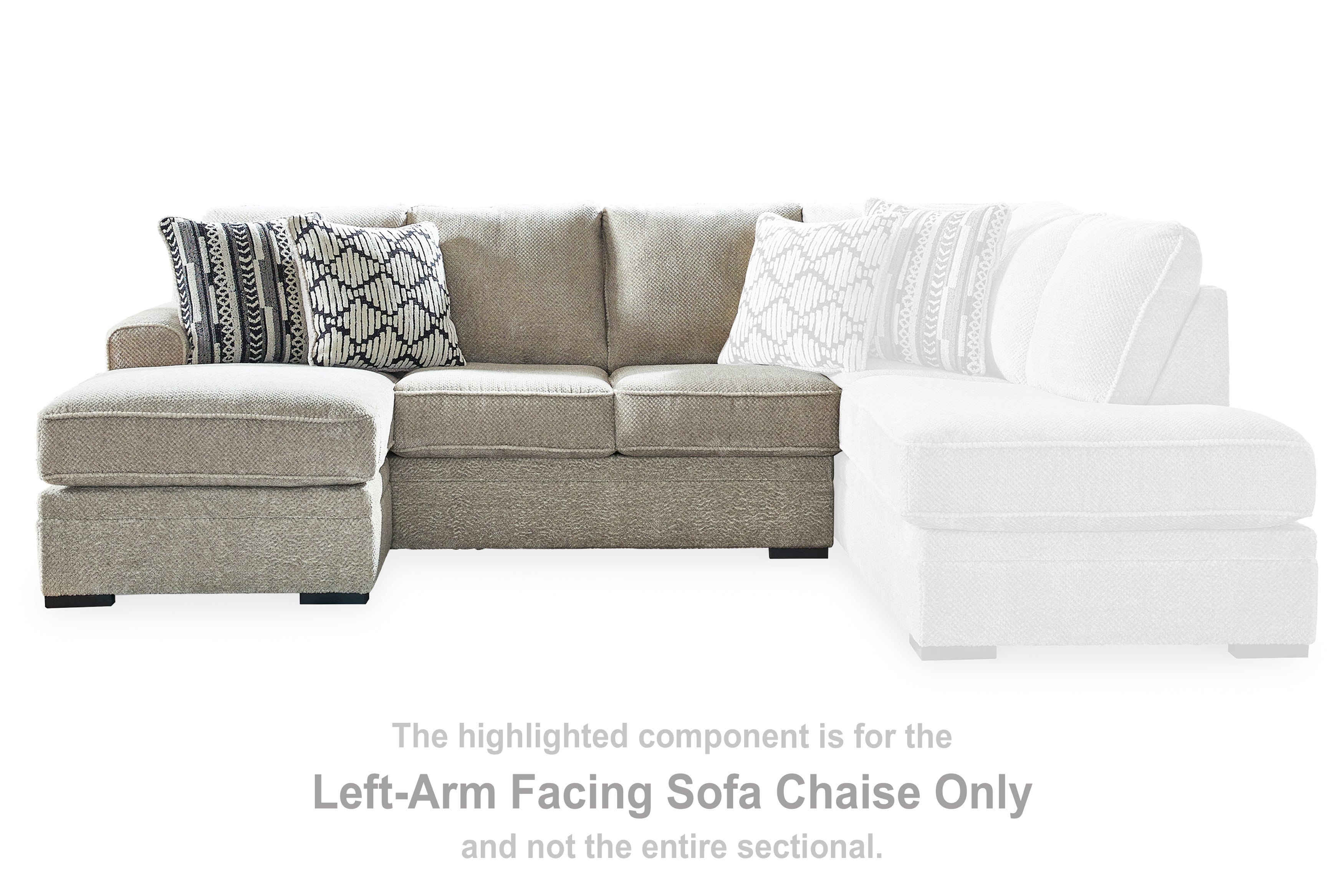 3 Brothers Decor - Ashley Furniture - Calnita Sectional - LAF Sofa Chaise / Sisal - 2050202