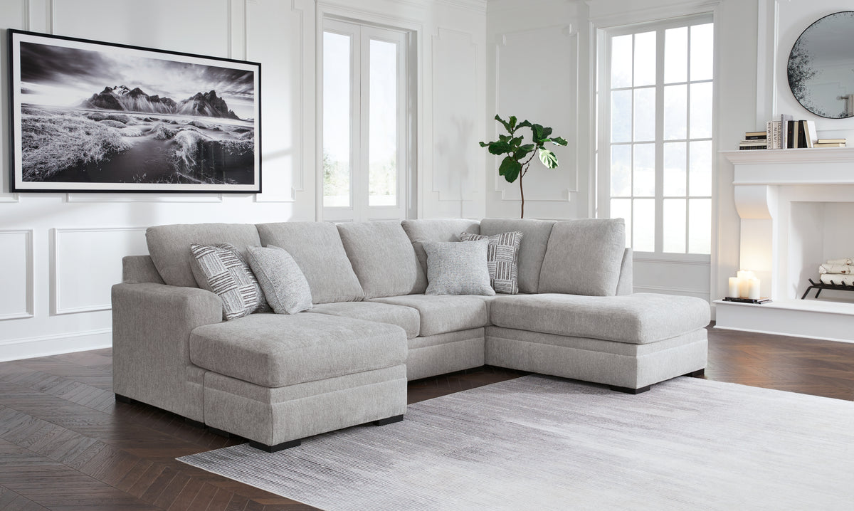 3 Brothers Decor - Ashley Furniture - Gabyleigh Sectional - LAF 2-Piece Sectional with Chaise / Nickel - 20904S1