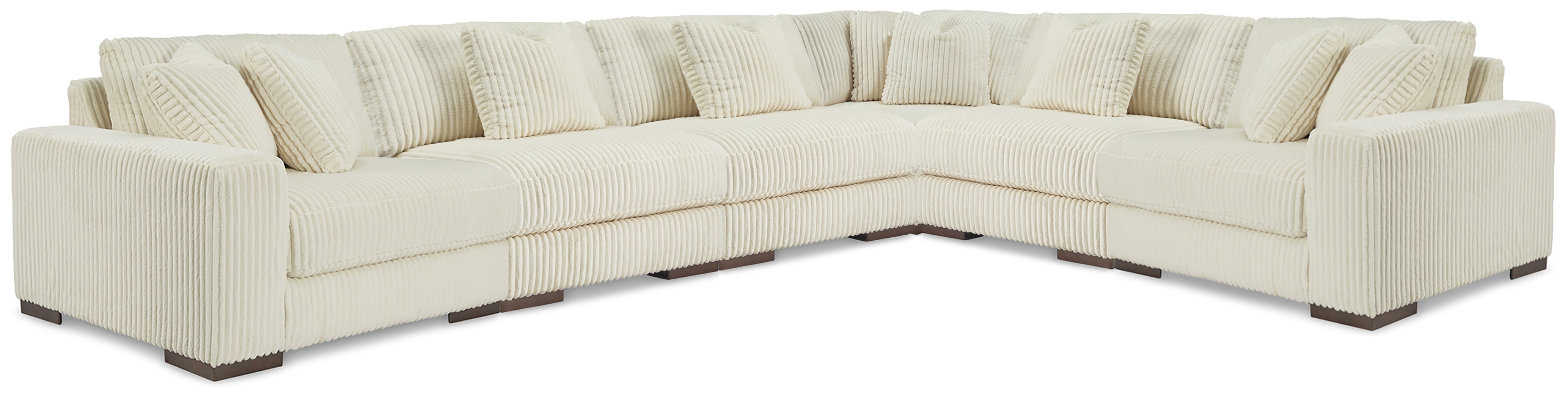 3 Brothers Decor - Ashley Furniture - Lindyn Sectional - RAF 6-Piece Sectional / Ivory - 21104S20