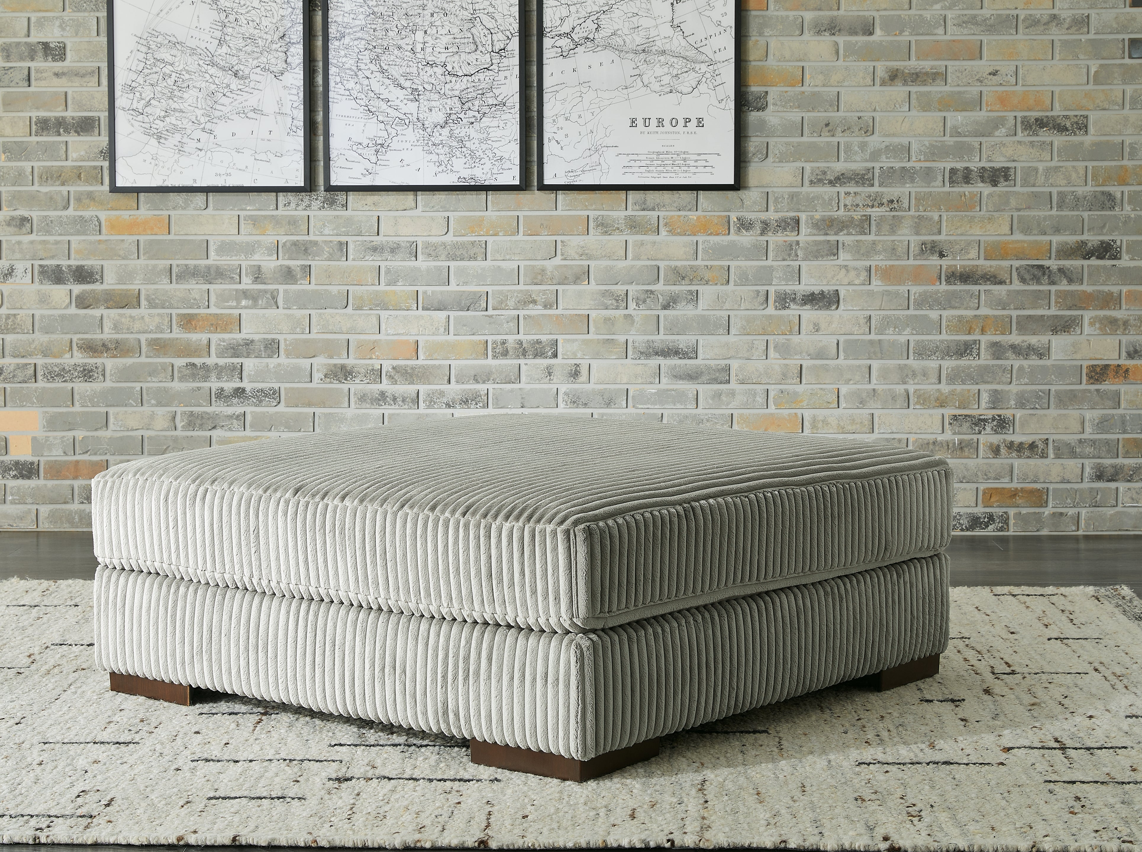 3 Brothers Decor - Ashley Furniture - Lindyn Living Room - Oversized Accent Ottoman / Fog - 2110508