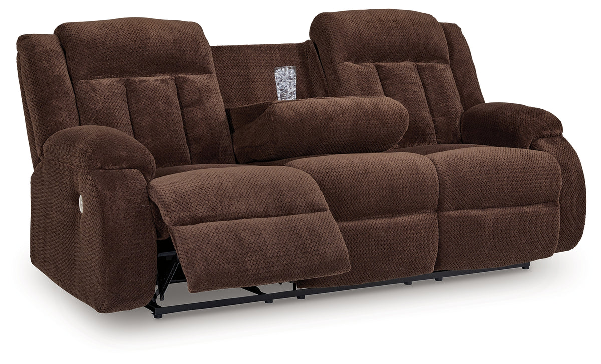 3 Brothers Decor - Ashley Furniture - Observation Living Room - DBL REC PWR Loveseat w/Console / Steel - PC2140596