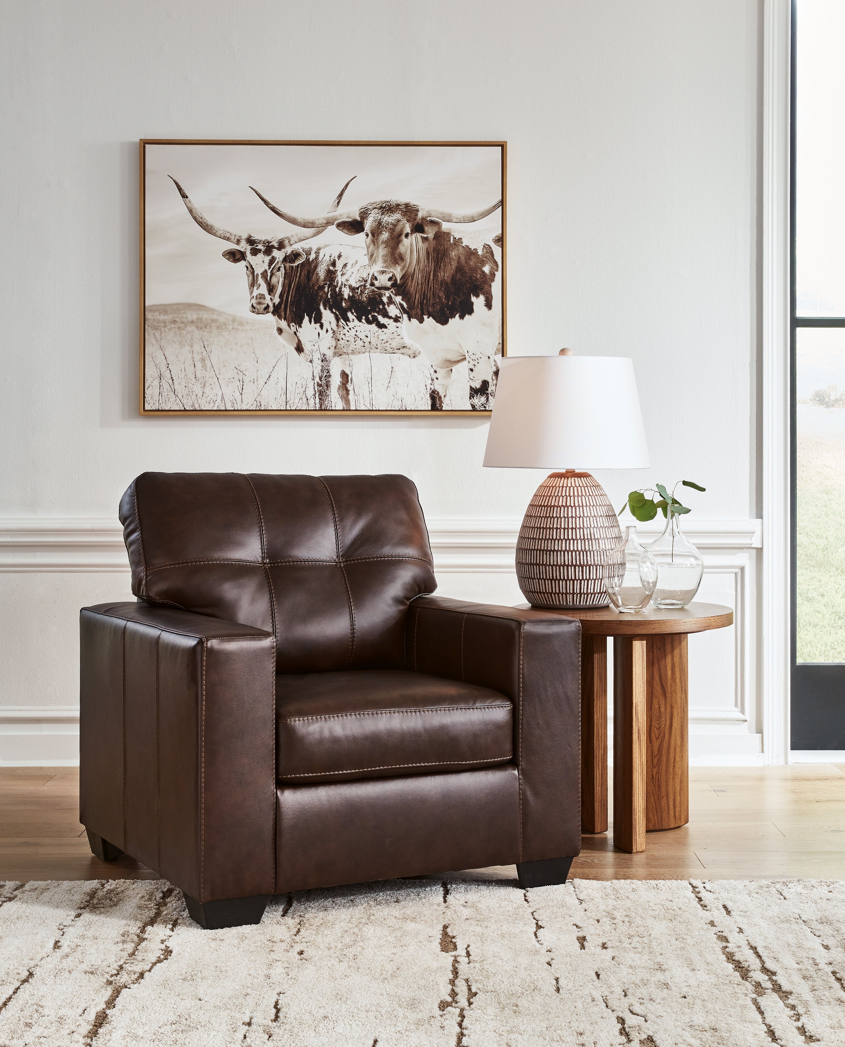 3 Brothers Decor - Ashley Furniture - Santorine Living Room - Chair / Dark Brown - 2170620