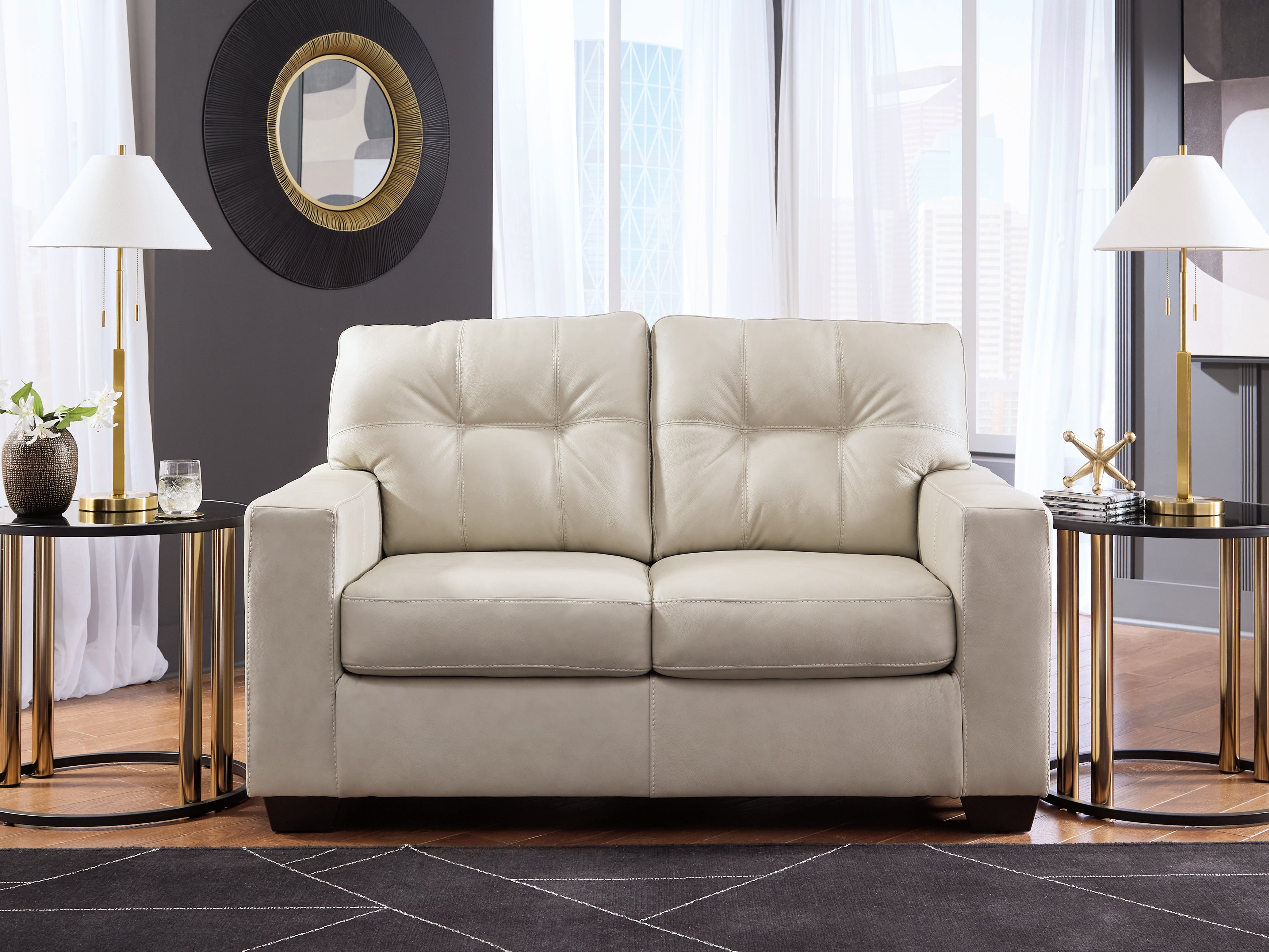 3 Brothers Decor - Ashley Furniture - Santorine Living Room - Loveseat / Bone - 2170835