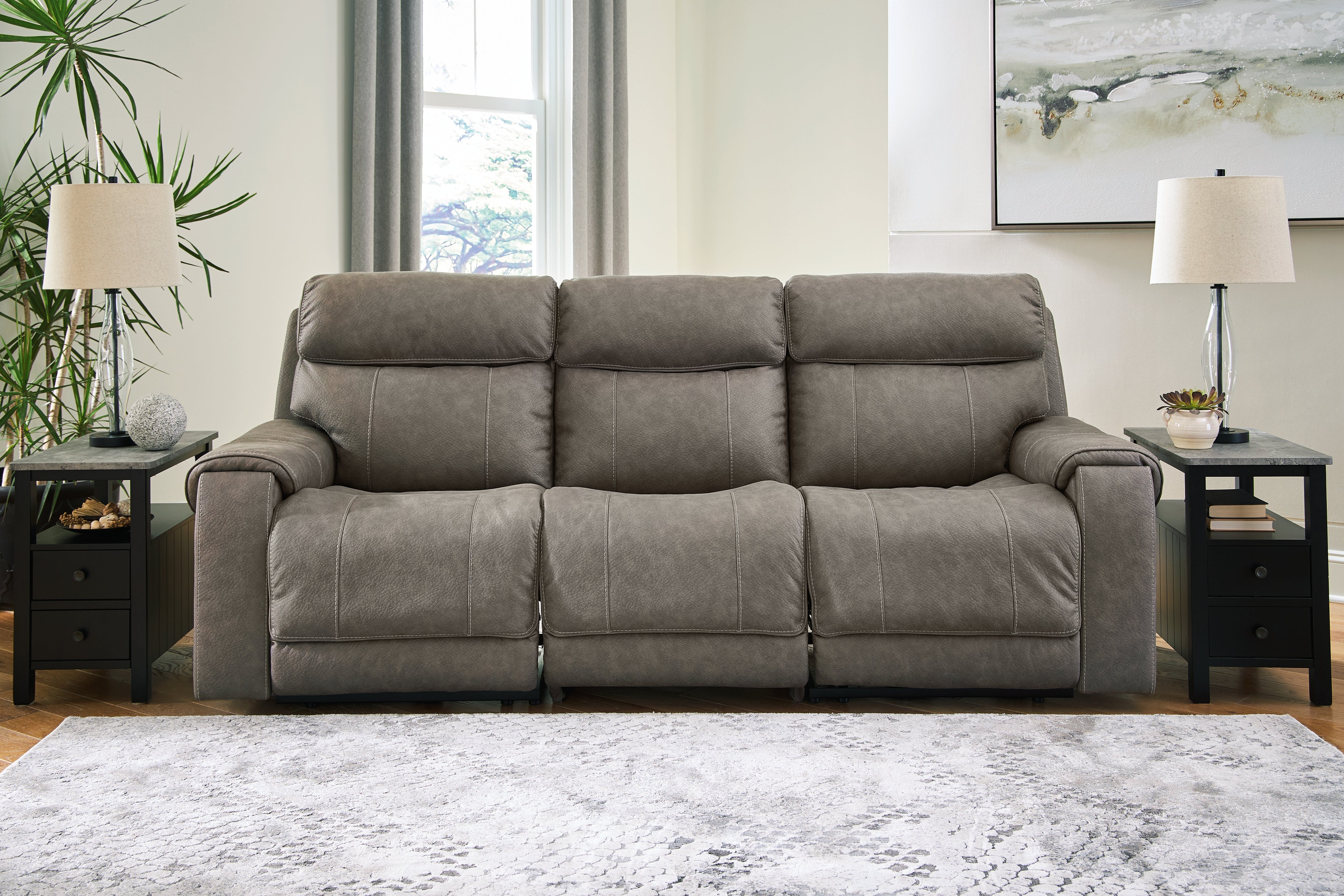 3 Brothers Decor - Ashley Furniture - Starbot Sectional - 3-Piece Power Reclining Sectional Sofa / Fossil - 23501S3