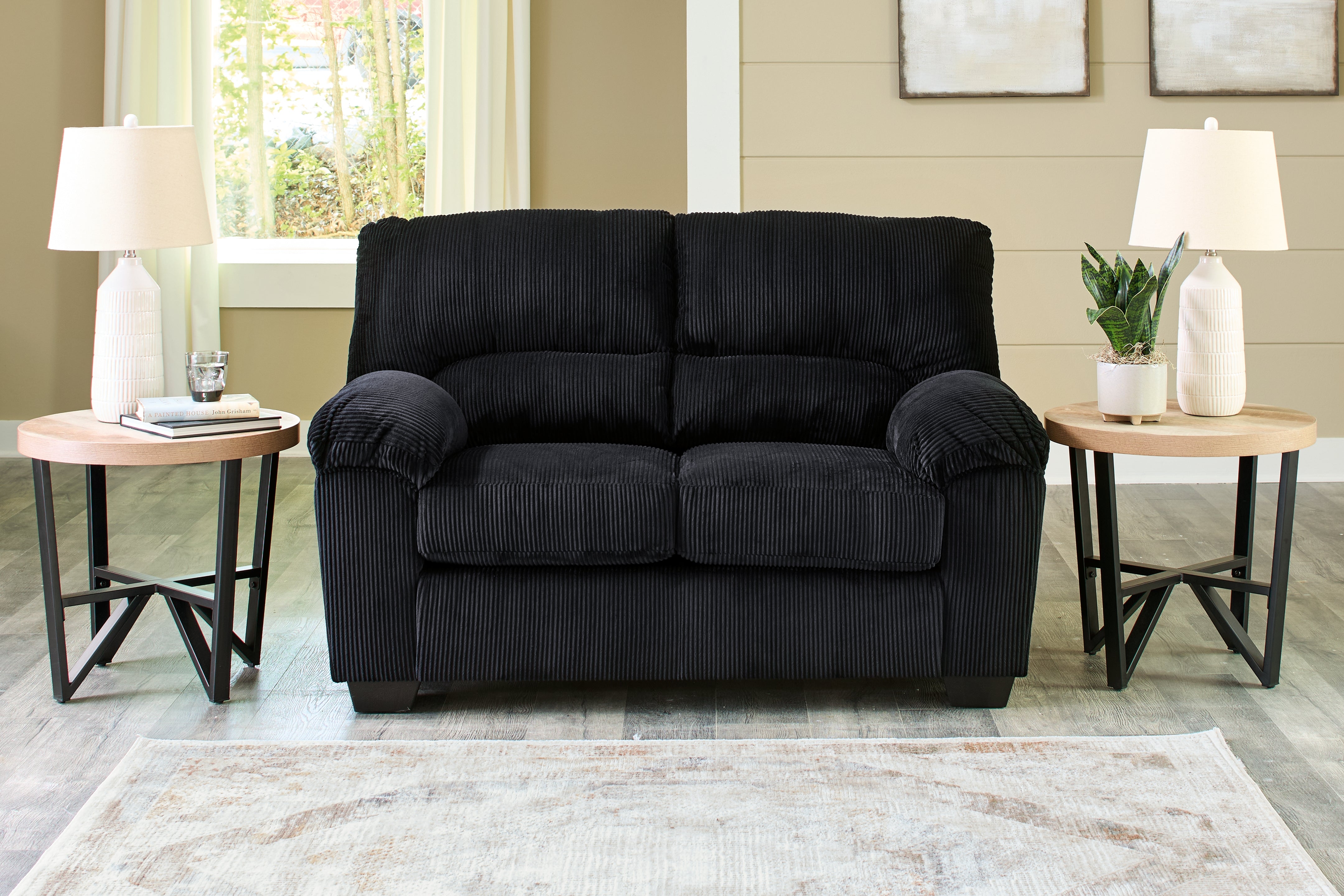 3 Brothers Decor - Ashley Furniture - SimpleJoy Living Room - Loveseat / Onyx - 2420435