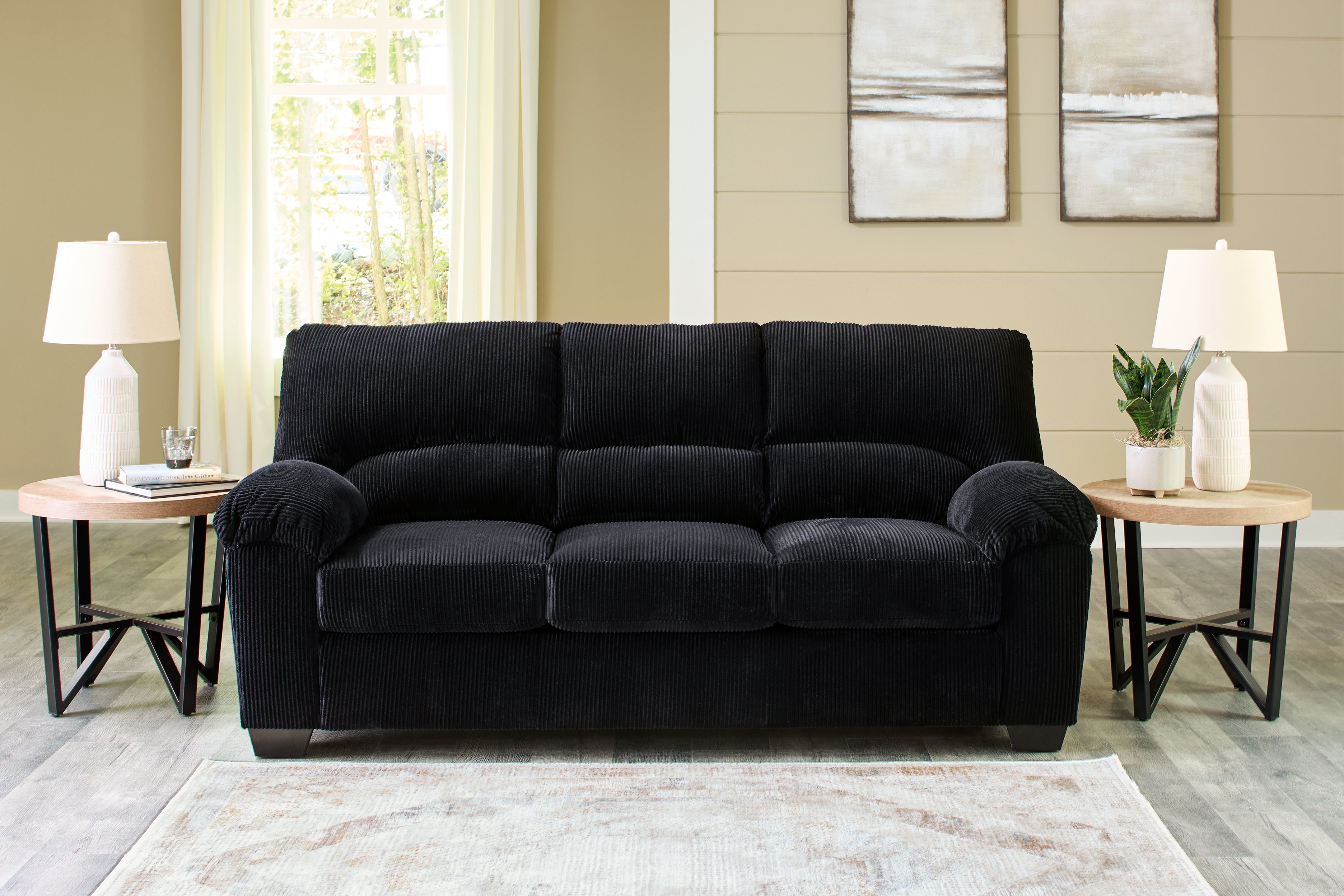 3 Brothers Decor - Ashley Furniture - SimpleJoy Living Room - Sofa / Onyx - 2420438