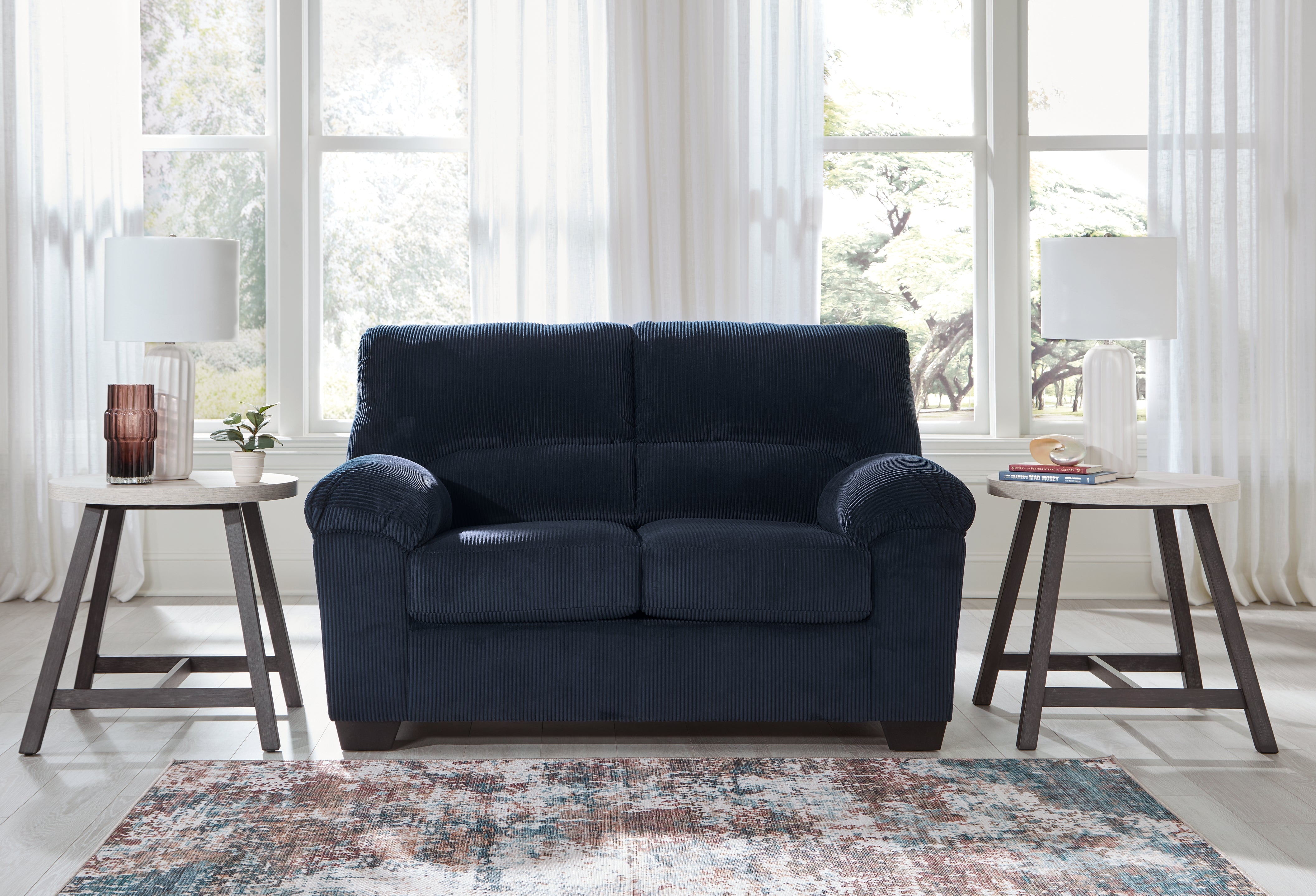 3 Brothers Decor - Ashley Furniture - SimpleJoy Living Room - Loveseat / Navy - 2420535