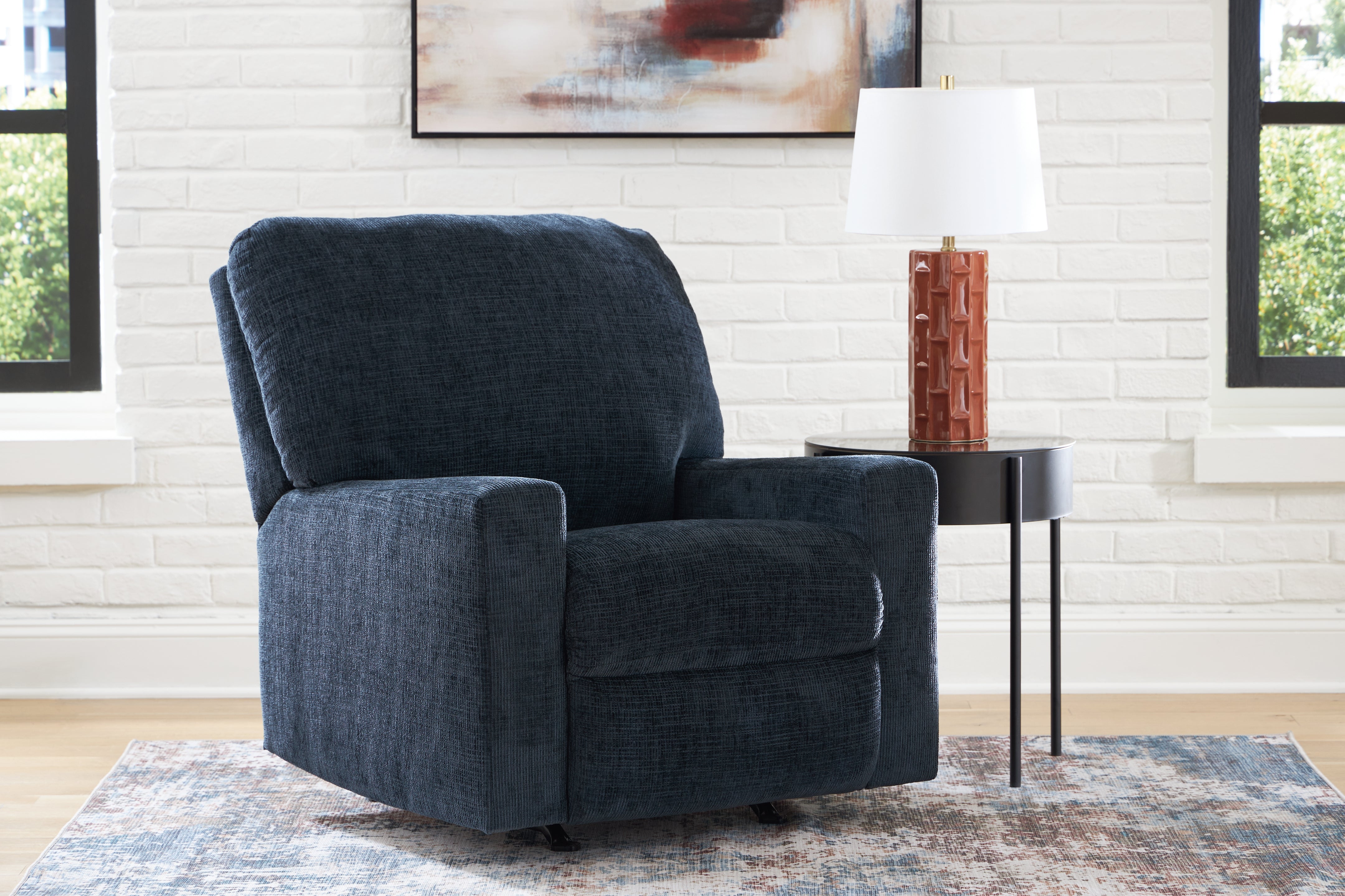 3 Brothers Decor - Ashley Furniture - Aviemore Living Room - Rocker Recliner / Ink - 2430325