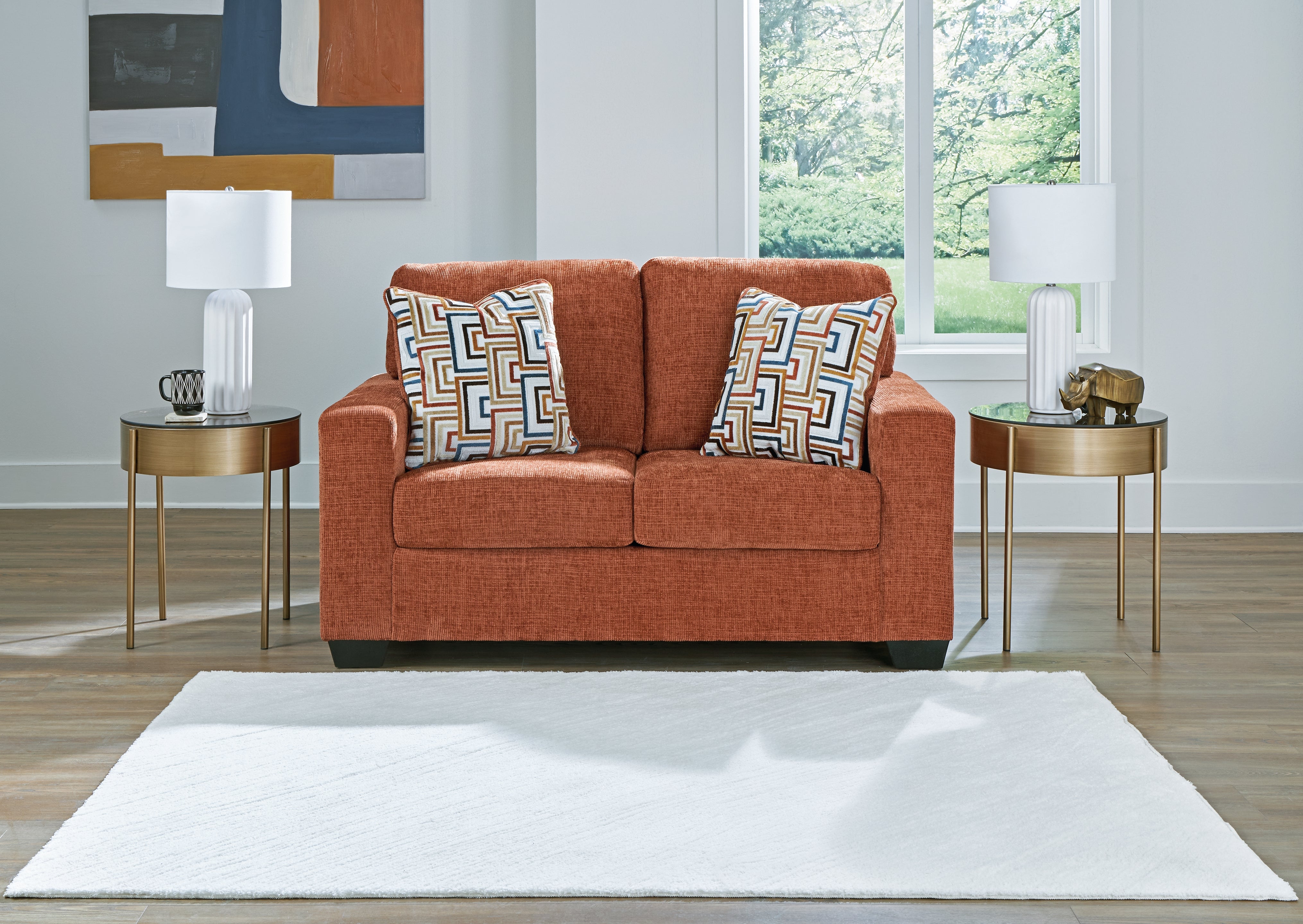 3 Brothers Decor - Ashley Furniture - Aviemore Living Room - Loveseat / Spice - 2430435