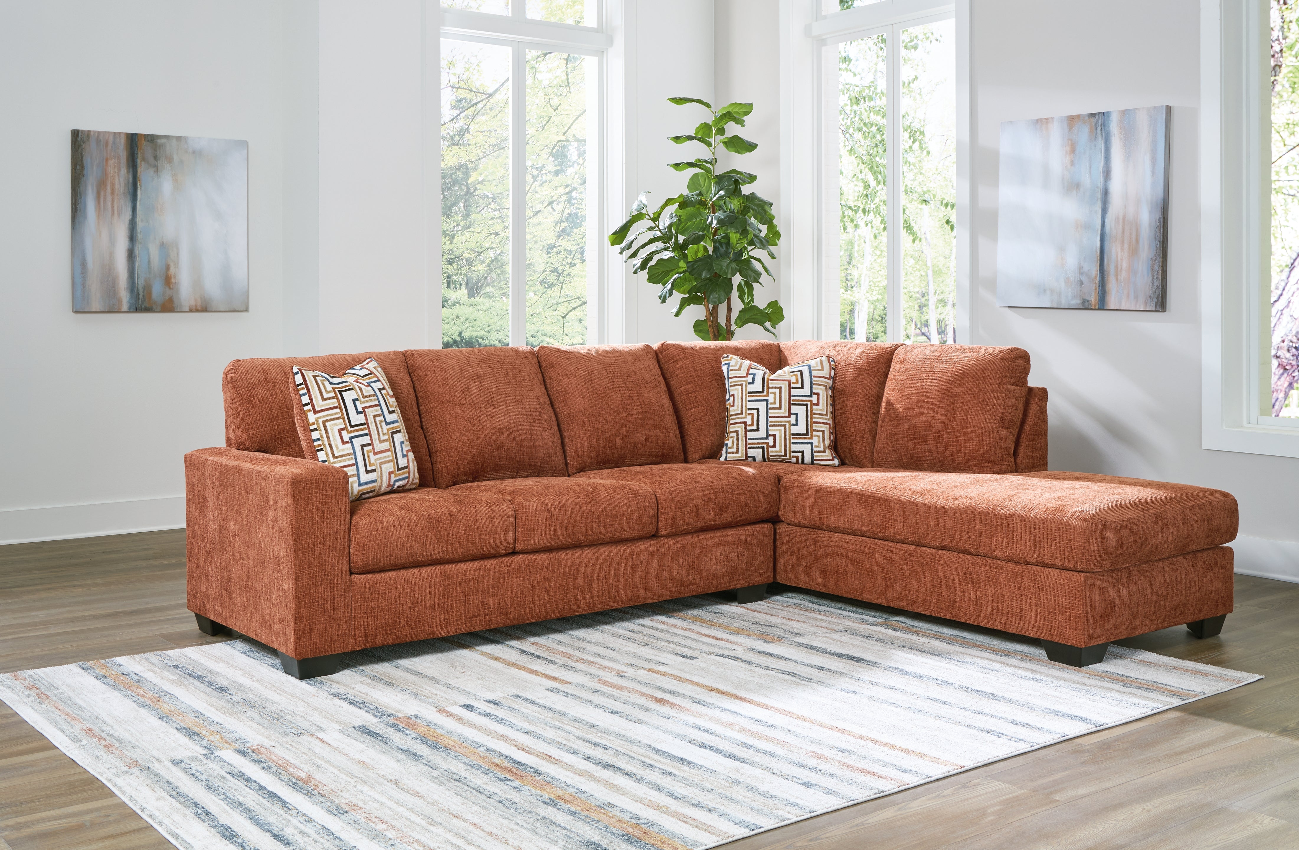 3 Brothers Decor - Ashley Furniture - Aviemore Sectional - LAF 2-Piece Sectional with Chaise / Spice - 24304S2