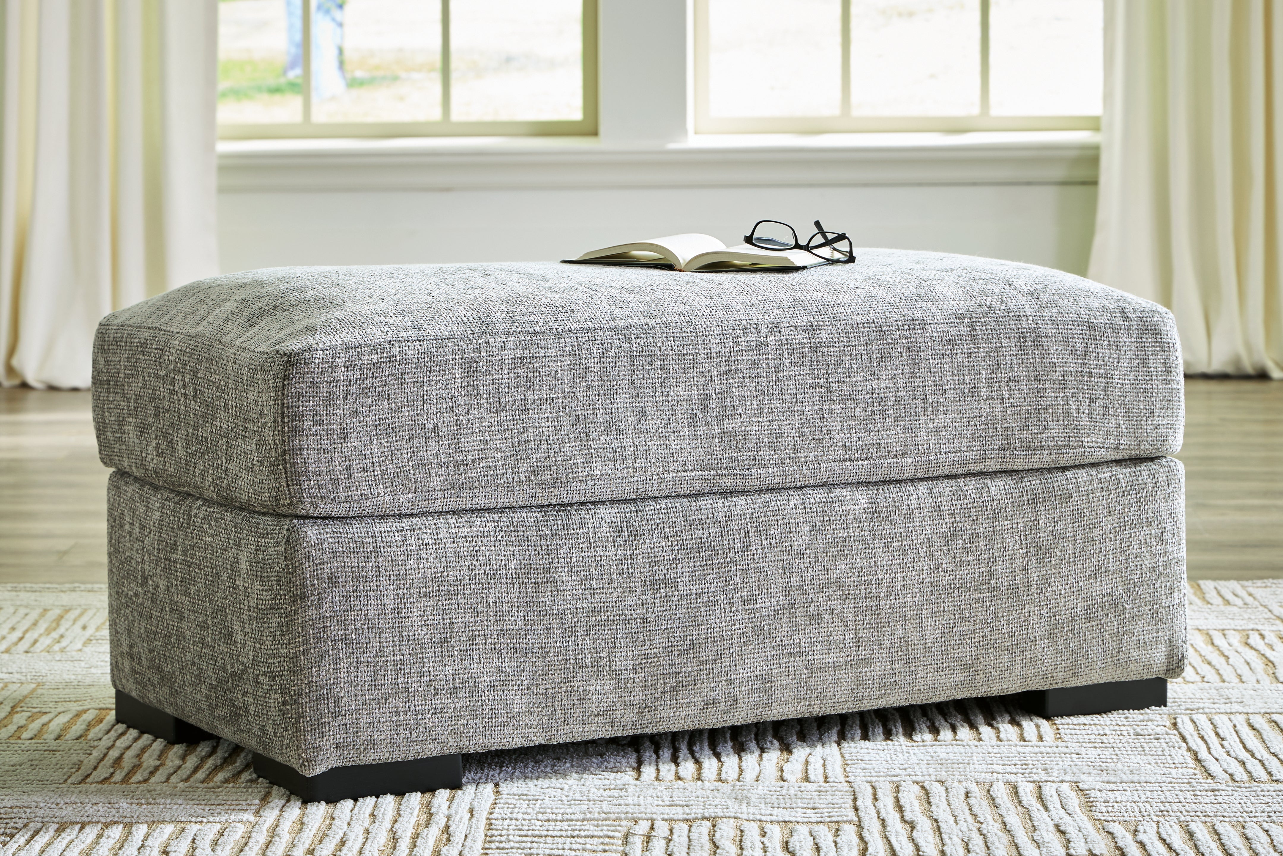 3 Brothers Decor - Ashley Furniture - Dunmor Living Room - Ottoman / Graphite - 2490414