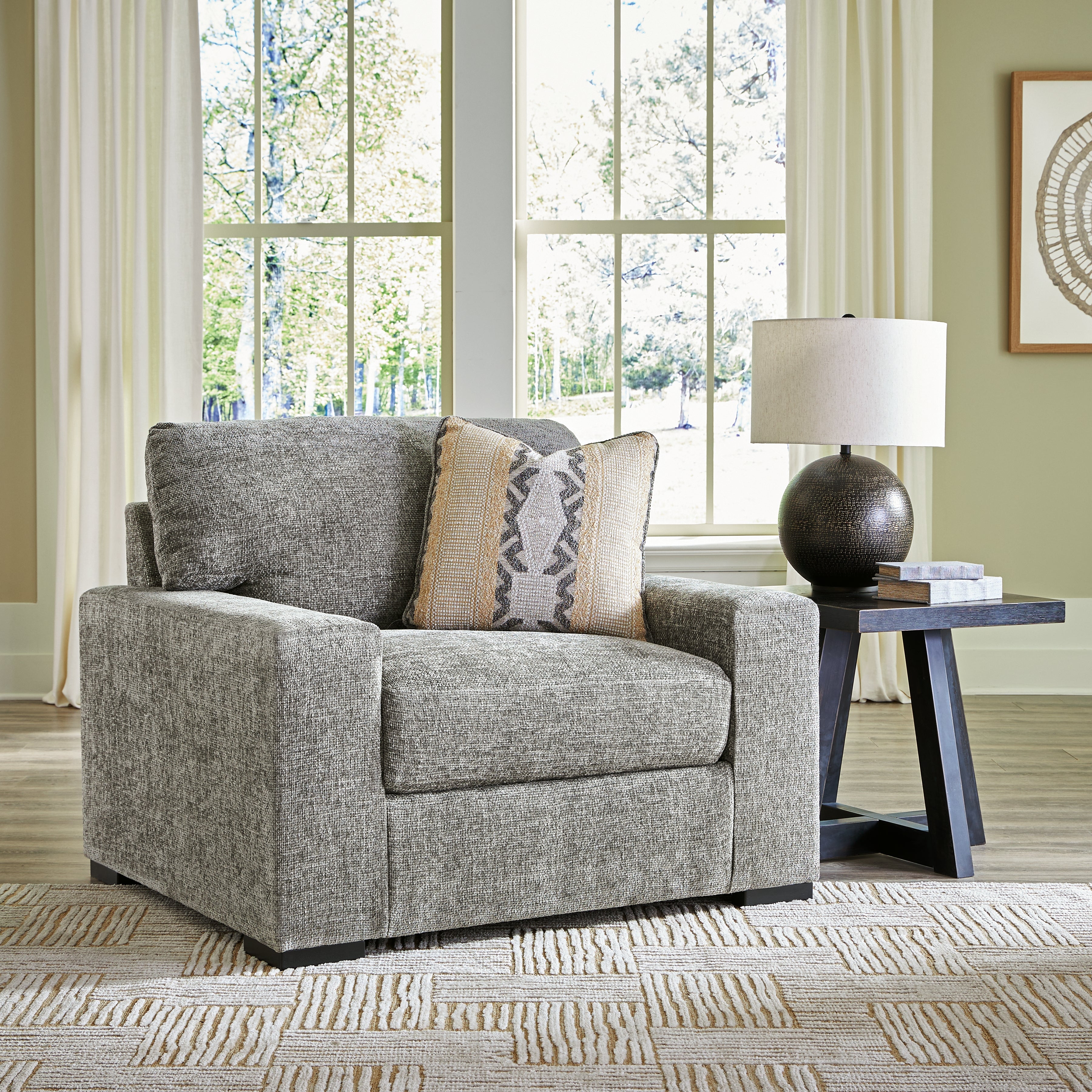 3 Brothers Decor - Ashley Furniture - Dunmor Living Room - Chair and a Half / Graphite - 2490423